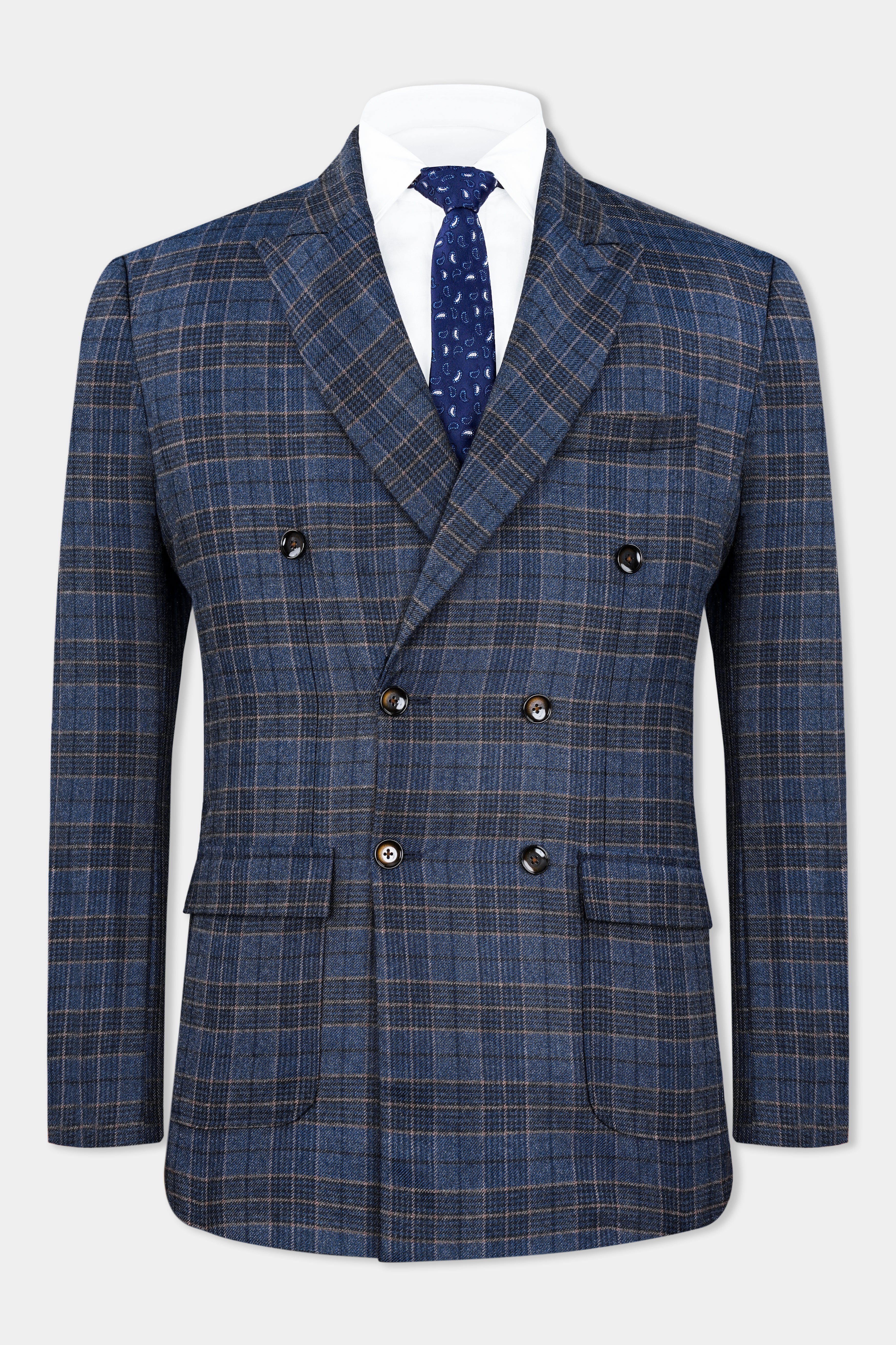 Bayoux Blue and Ironside Gray Plaid Tweed Double Breasted Suit ST2908-DB-D74-36,ST2908-DB-D74-38,ST2908-DB-D74-40,ST2908-DB-D74-42,ST2908-DB-D74-44,ST2908-DB-D74-46,ST2908-DB-D74-48,ST2908-DB-D74-50,ST2908-DB-D74-52,ST2908-DB-D74-54,ST2908-DB-D74-56,ST2908-DB-D74-58,ST2908-DB-D74-60