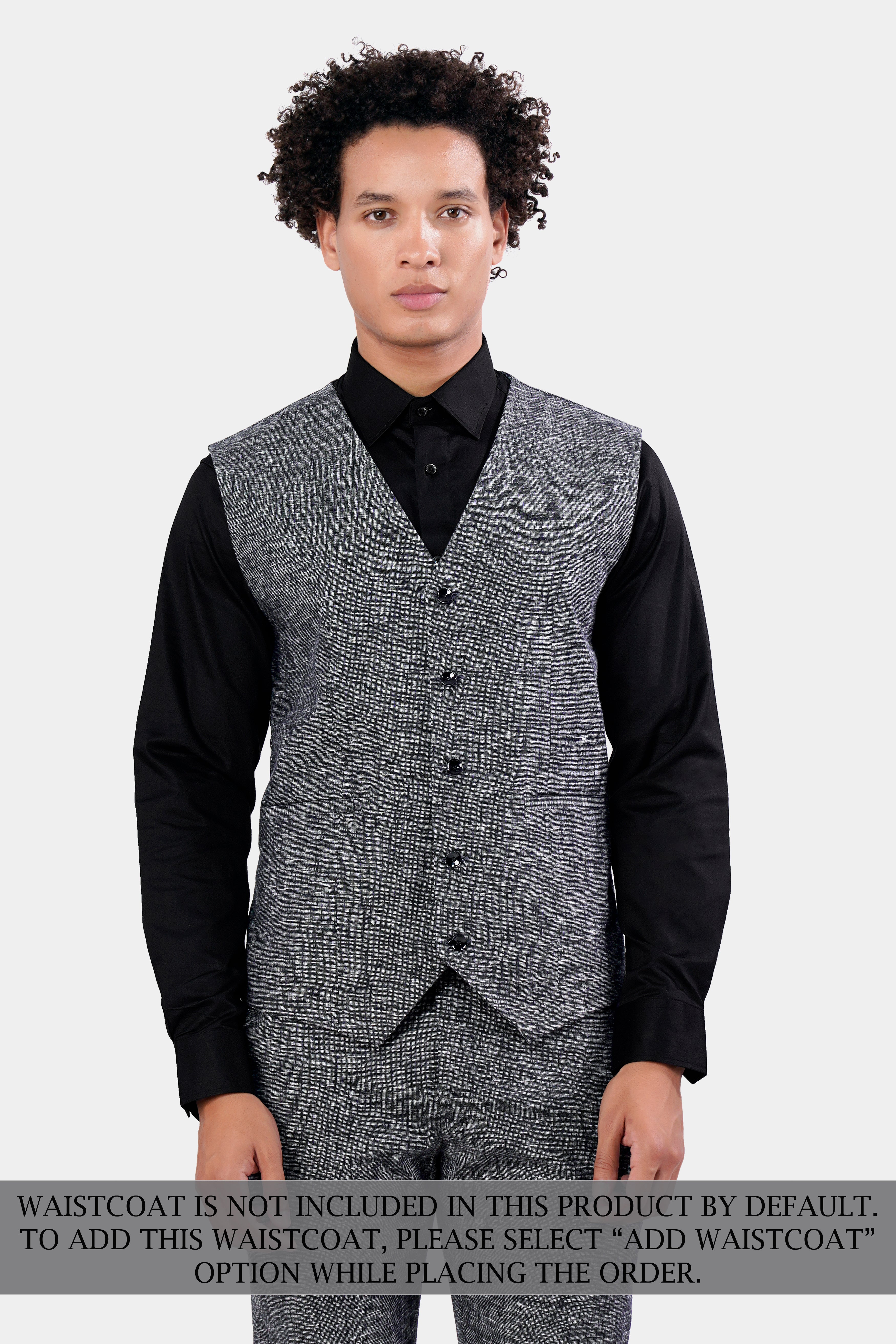 Arsenic Gray Luxurious Linen Single Breasted Suit