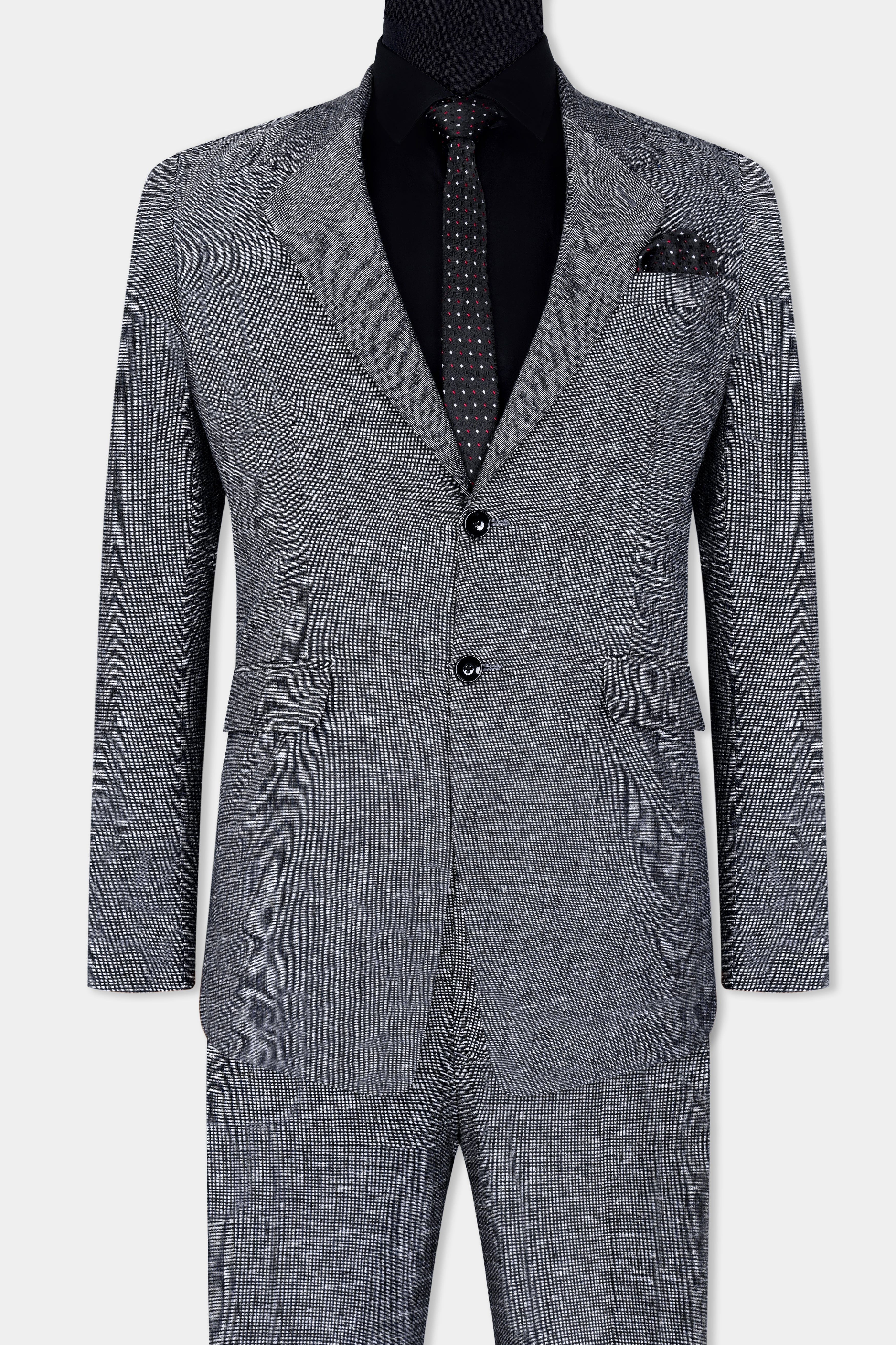Dim Gray Luxurious Linen Single Breasted Suit ST2923-SB-36,ST2923-SB-38,ST2923-SB-40,ST2923-SB-42,ST2923-SB-44,ST2923-SB-46,ST2923-SB-48,ST2923-SB-50,ST2923-SB-52,ST2923-SB-54,ST2923-SB-56,ST2923-SB-58,ST2923-SB-60