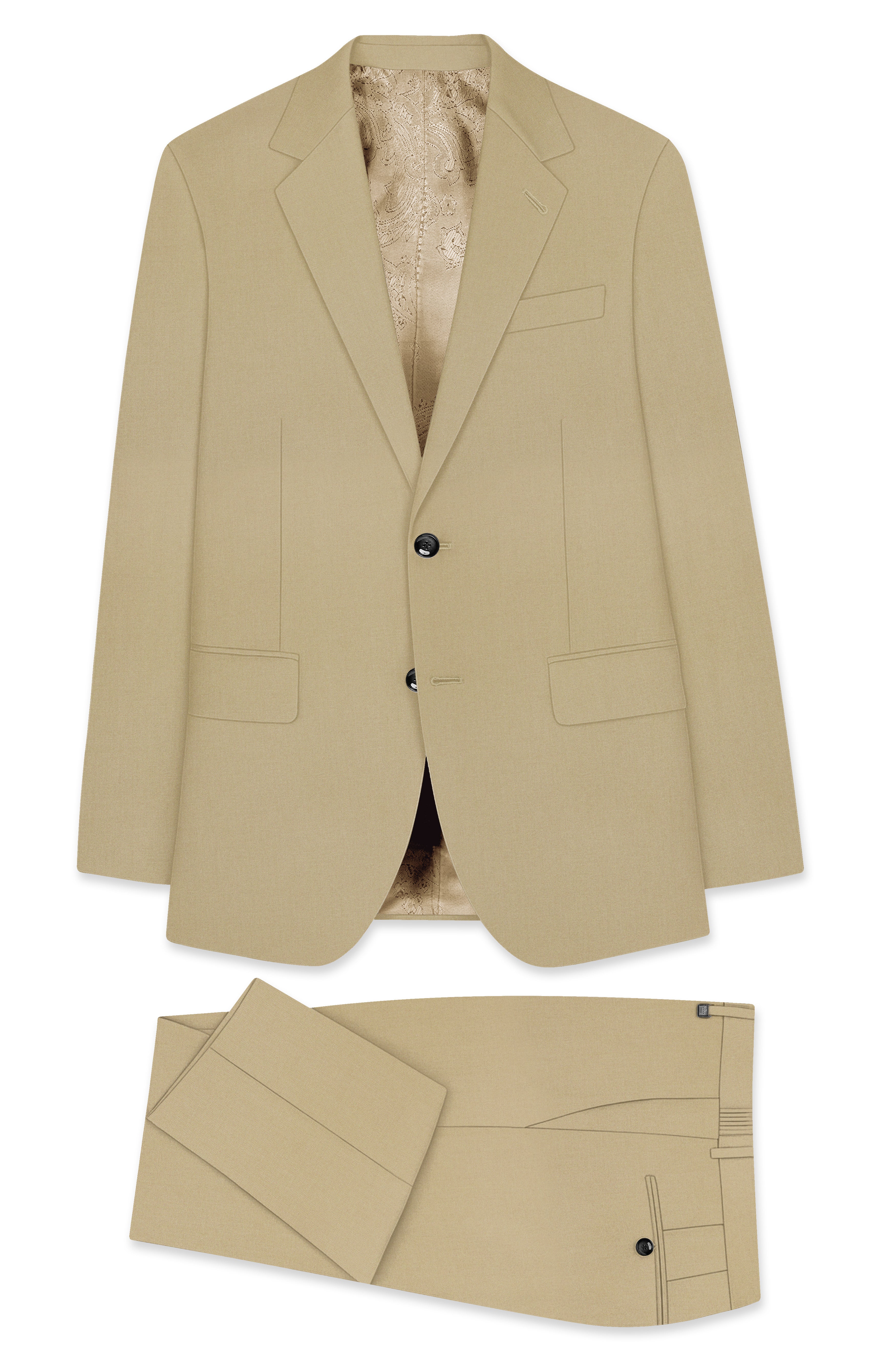 Yuma Cream Wool Rich Single Breasted Suit