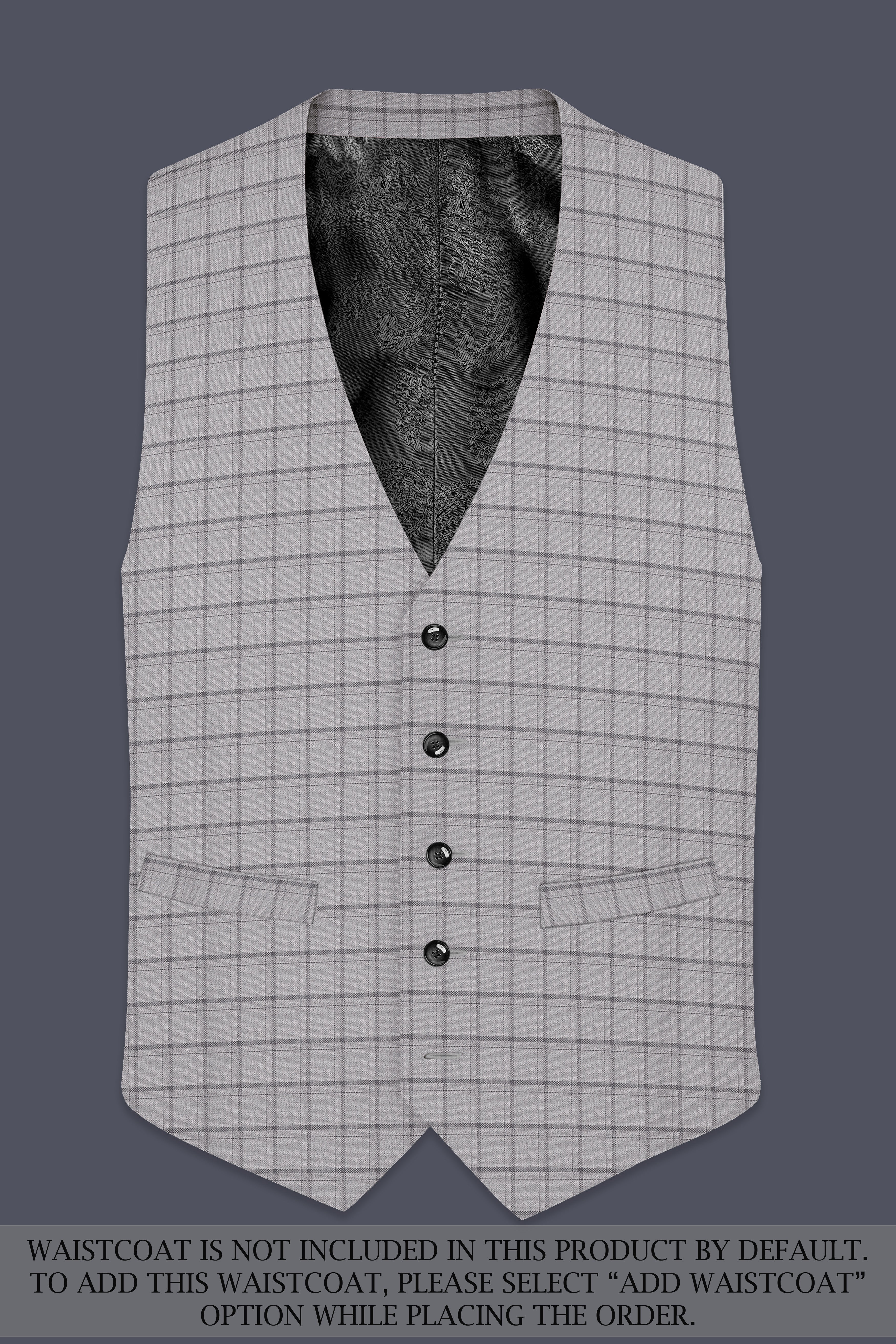 Boulder Gray Checkered Wool Rich Double Breasted Suit