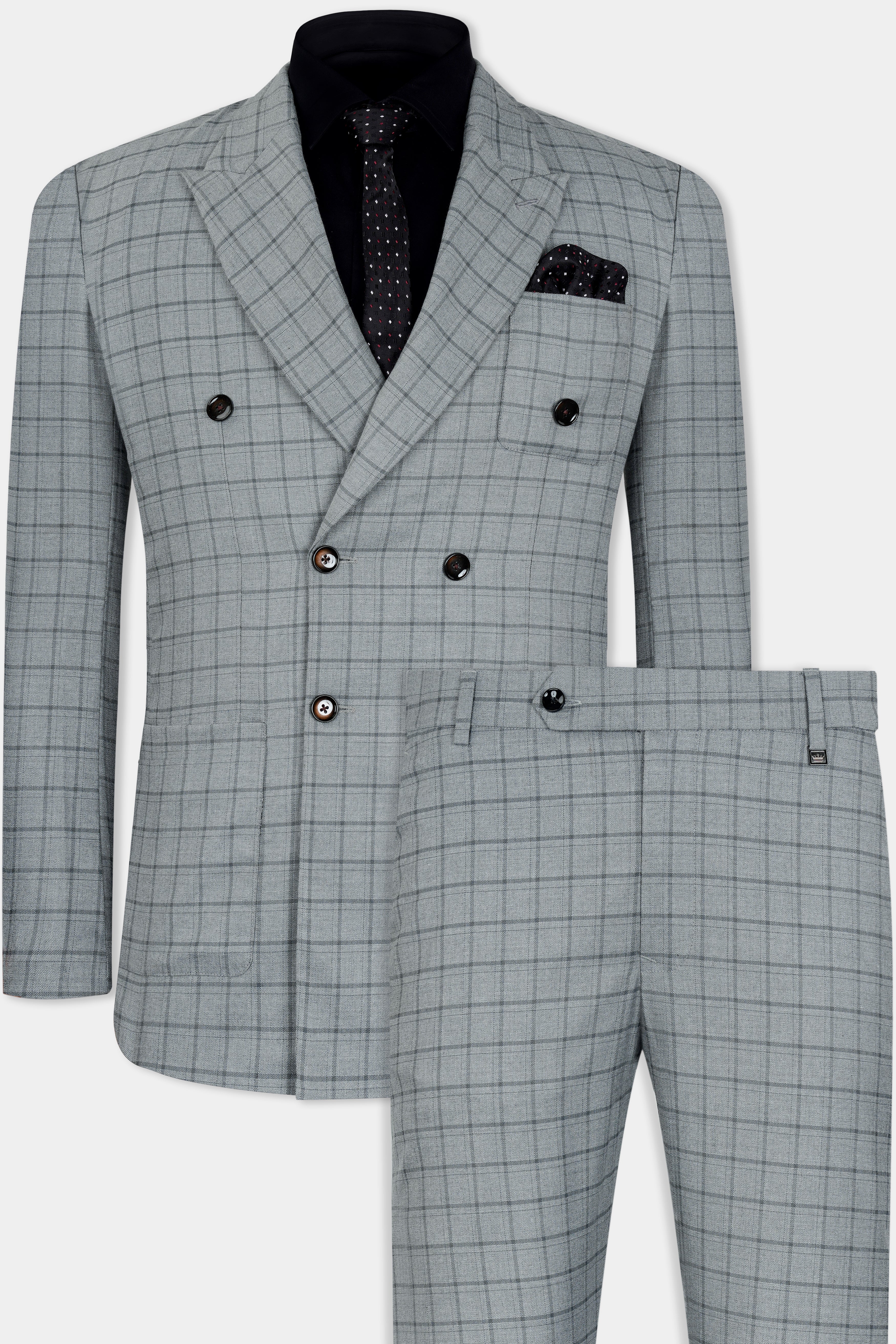 Boulder Gray Checkered Wool Rich Double Breasted Suit ST2930-DB-PP-36,ST2930-DB-PP-38,ST2930-DB-PP-40,ST2930-DB-PP-42,ST2930-DB-PP-44,ST2930-DB-PP-46,ST2930-DB-PP-48,ST2930-DB-PP-50,ST2930-DB-PP-52,ST2930-DB-PP-54,ST2930-DB-PP-56,ST2930-DB-PP-58,ST2930-DB-PP-60