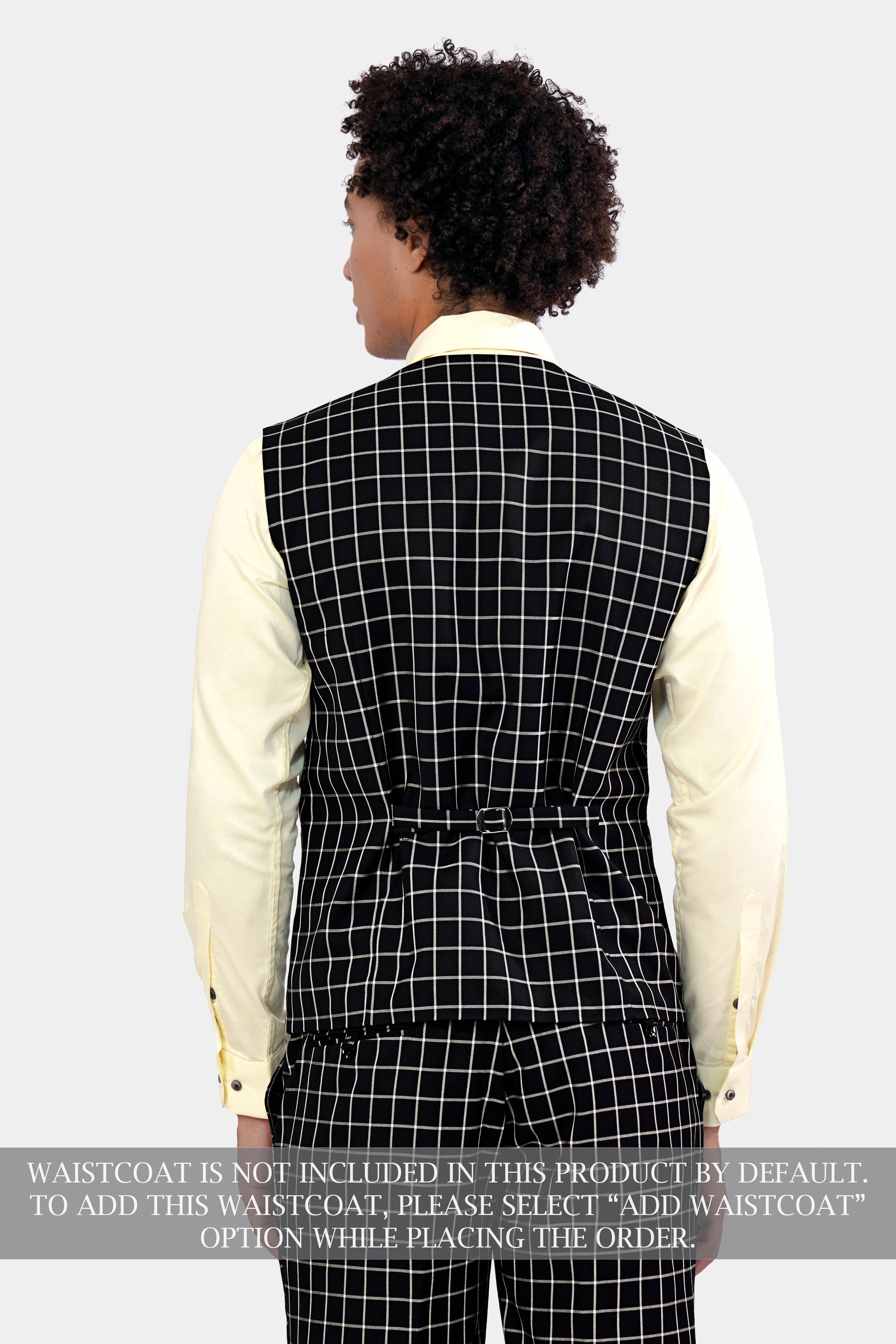 スーツ 50's style shadow double check suit Jade Black and White Checks-Plaid Premium wool blend Double