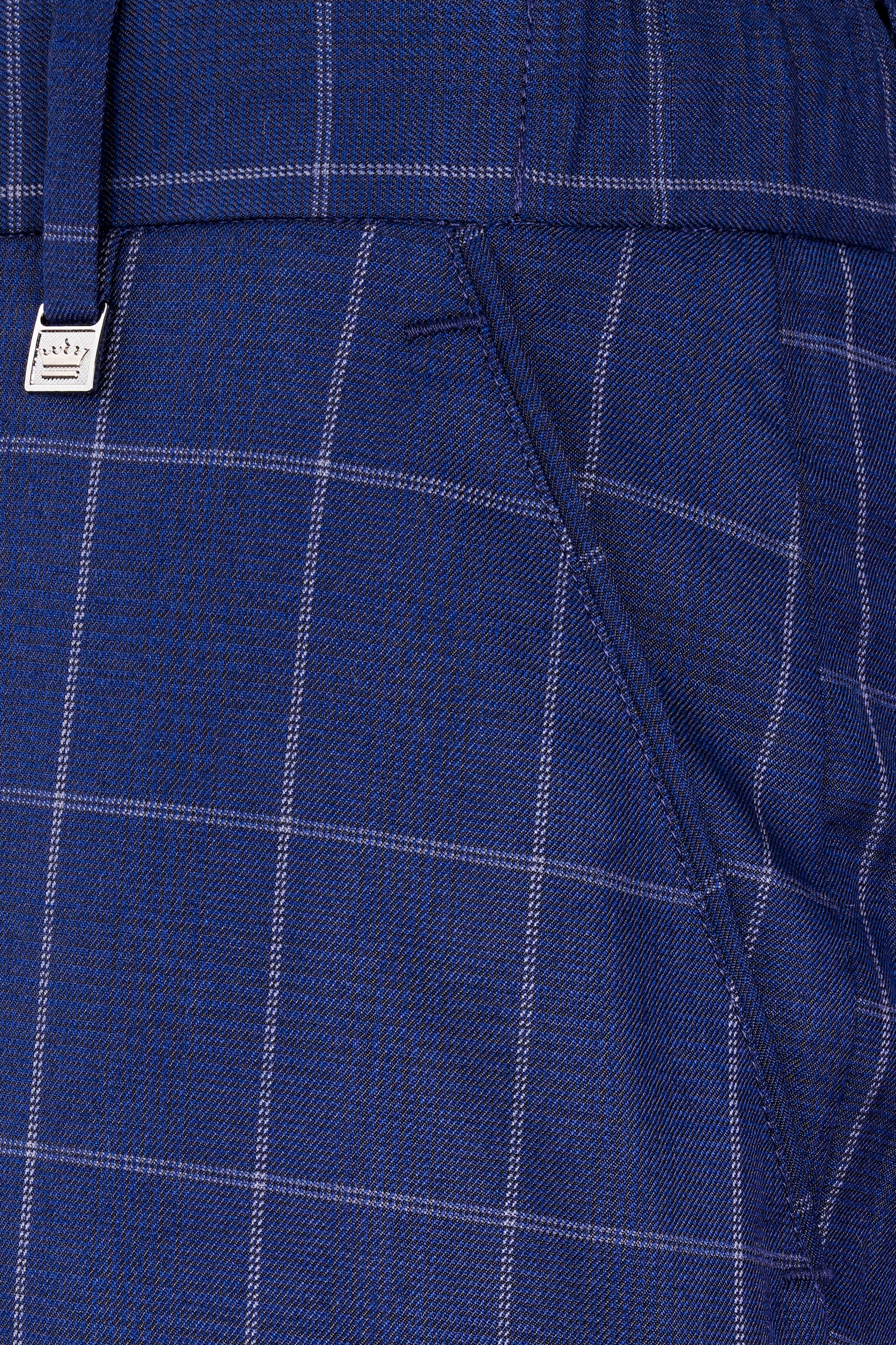 Rhino Blue Windowpane Wool Rich Double Breasted Suit