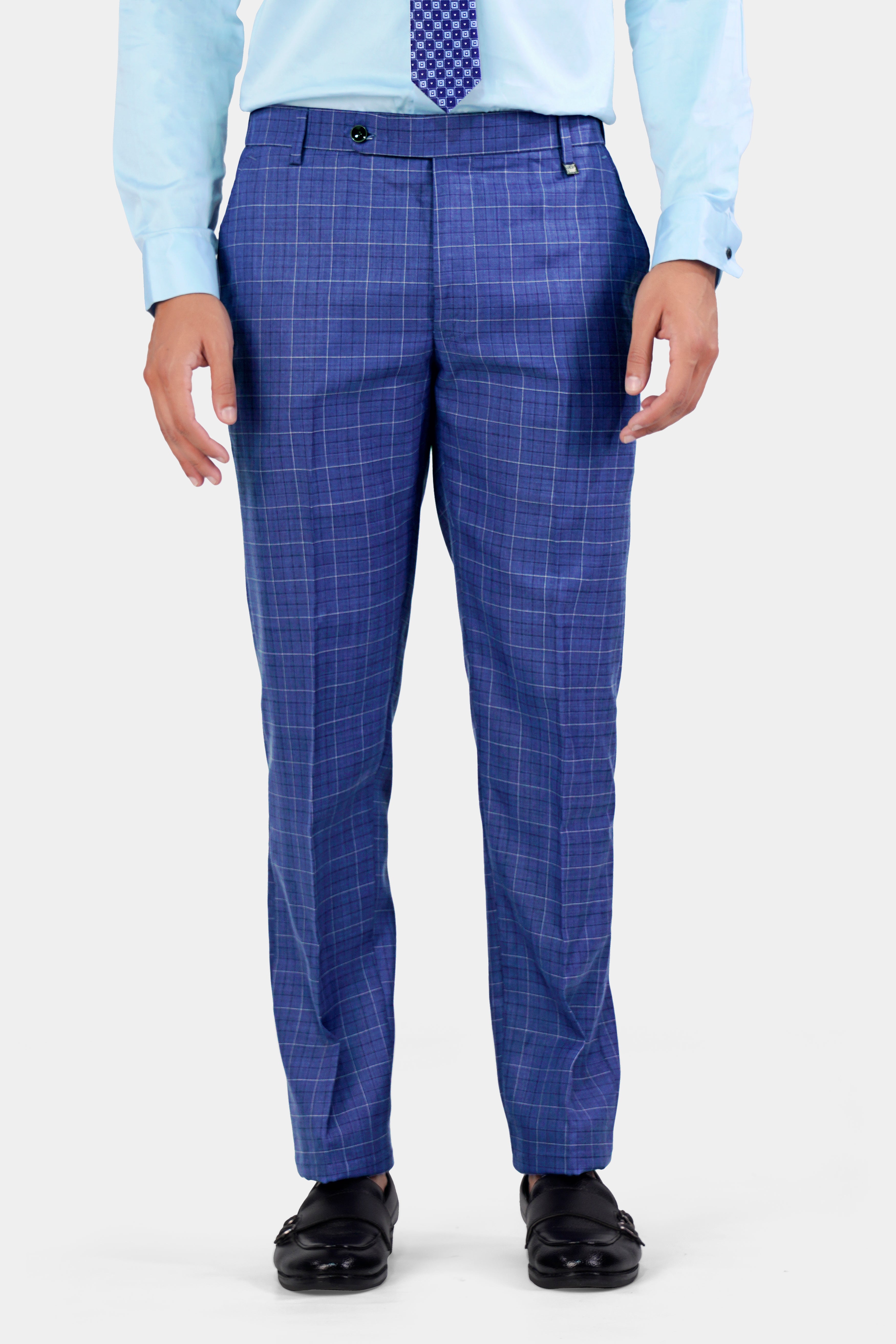 Yonder Blue Plaid Wool Rich Double Breasted Suit ST2944-DB-36,ST2944-DB-38,ST2944-DB-40,ST2944-DB-42,ST2944-DB-44,ST2944-DB-46,ST2944-DB-48,ST2944-DB-50,ST2944-DB-52,ST2944-DB-54,ST2944-DB-56,ST2944-DB-58,ST2944-DB-60