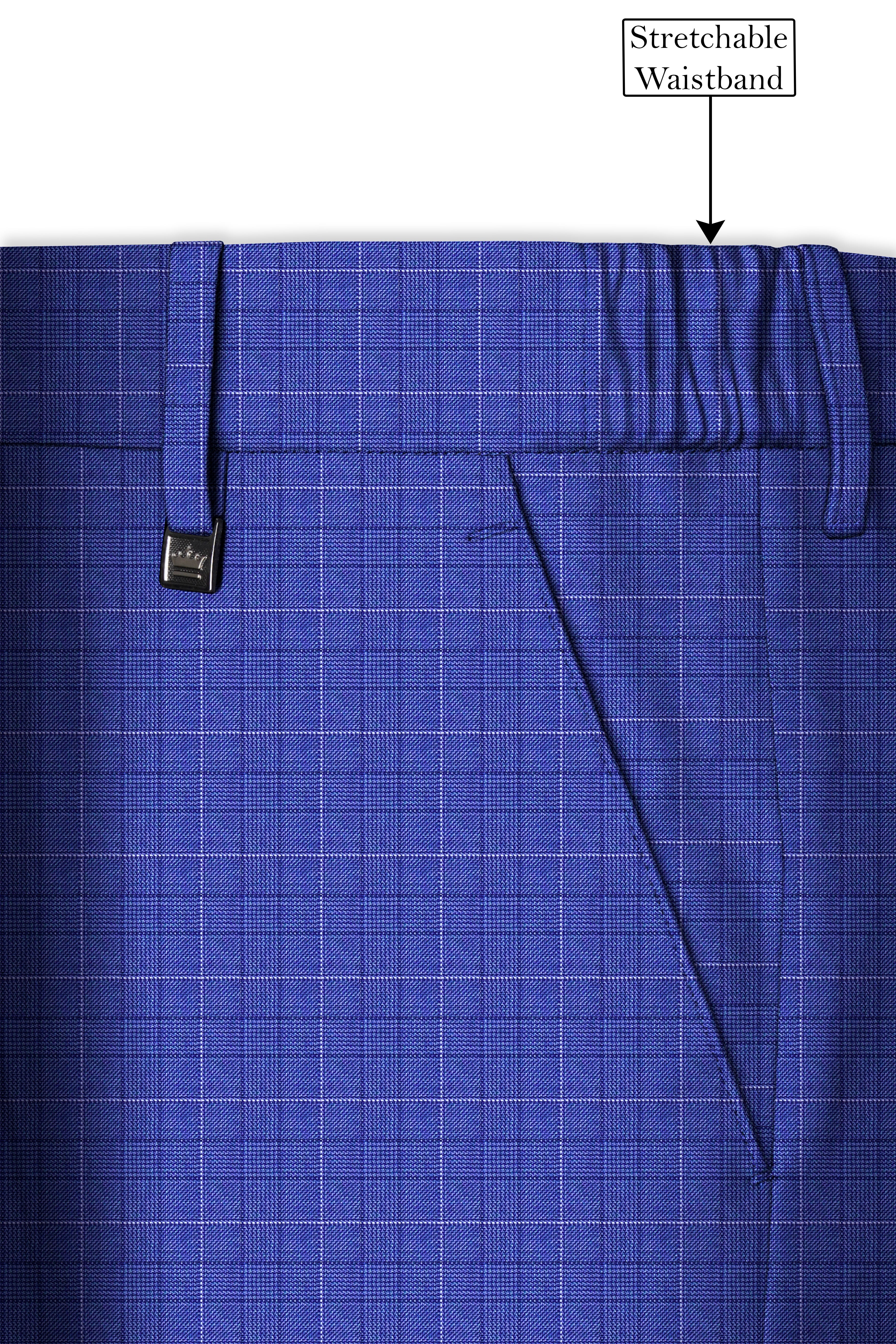 Yonder Blue Plaid Wool Rich Double Breasted Suit