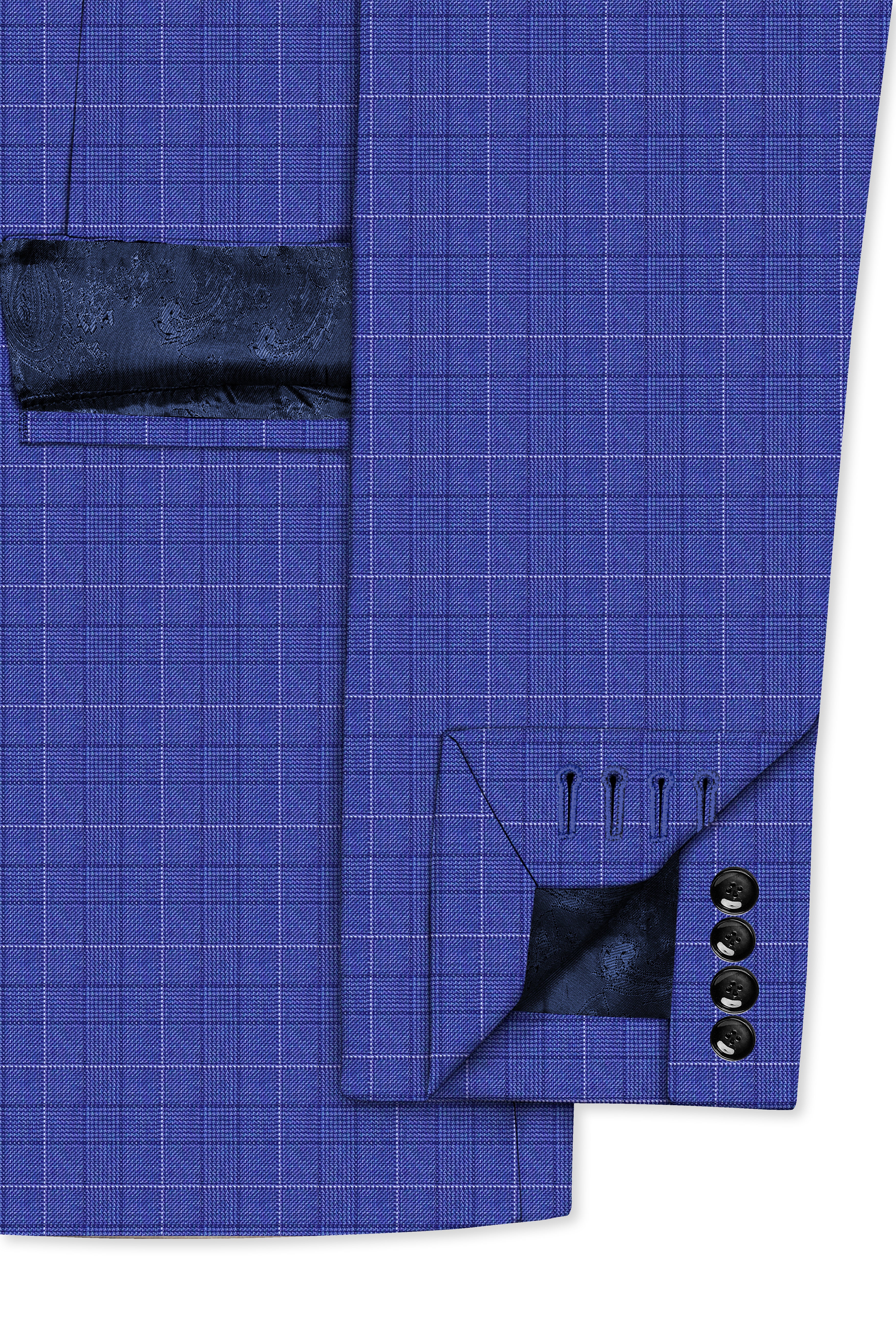 Yonder Blue Plaid Wool Rich Double Breasted Suit
