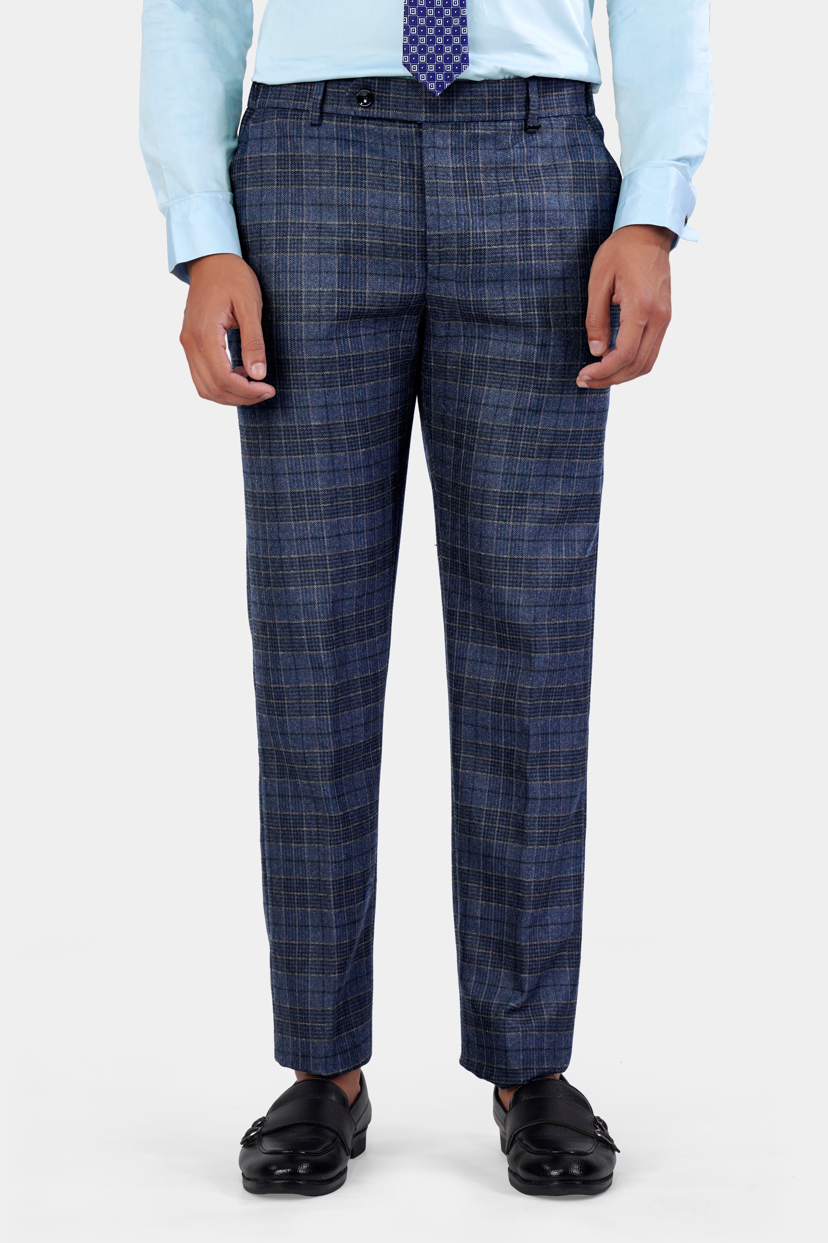 Aegean Blue and Ebony Clay Blue Plaid Tweed Double Breasted Suit ST2945-DB-36,ST2945-DB-38,ST2945-DB-40,ST2945-DB-42,ST2945-DB-44,ST2945-DB-46,ST2945-DB-48,ST2945-DB-50,ST2945-DB-52,ST2945-DB-54,ST2945-DB-56,ST2945-DB-58,ST2945-DB-60