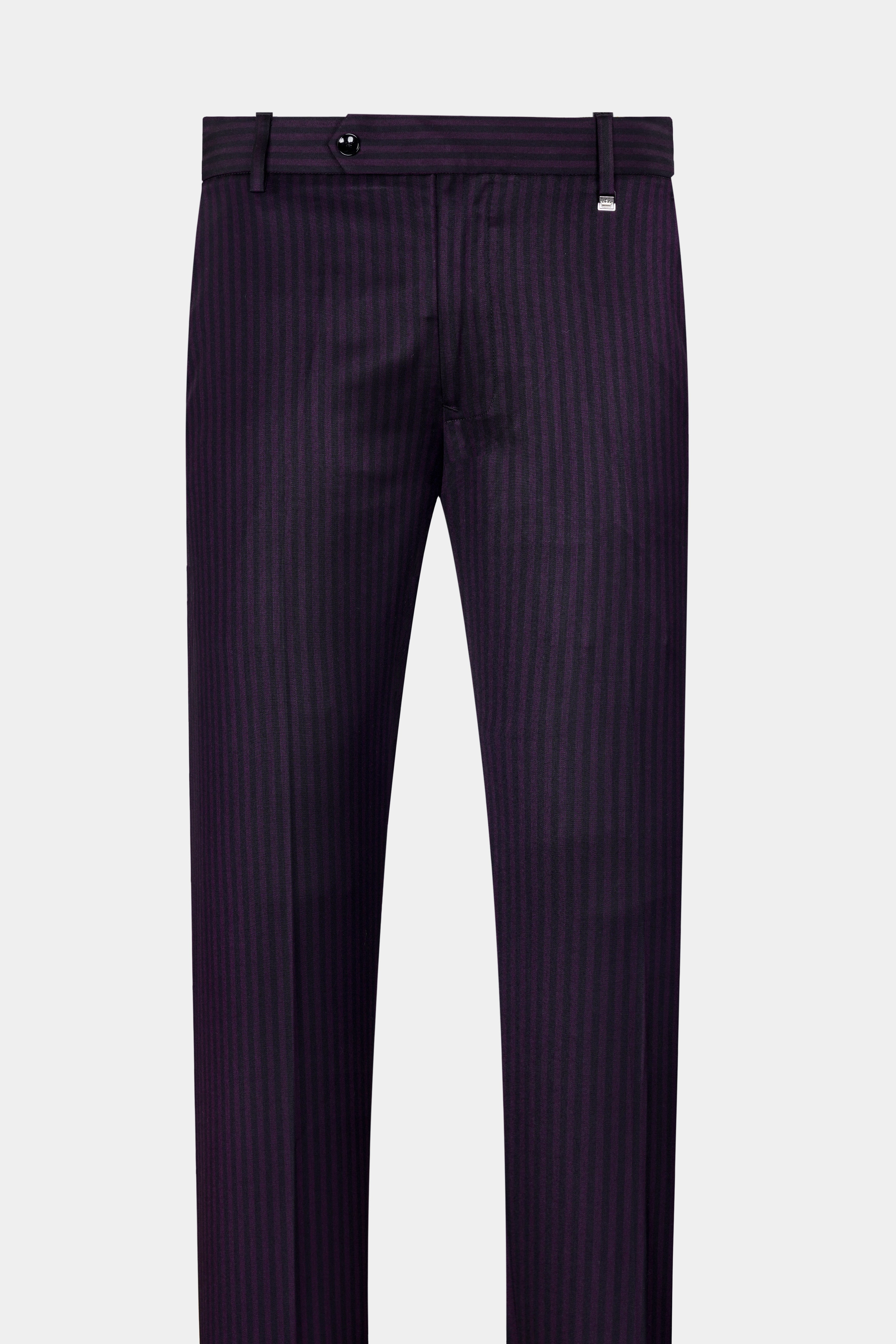 Bleached Purple Striped and Antique Brown Wool Rich Bandhgala Designer Suit ST2962-BG-D63-36,ST2962-BG-D63-38,ST2962-BG-D63-40,ST2962-BG-D63-42,ST2962-BG-D63-44,ST2962-BG-D63-46,ST2962-BG-D63-48,ST2962-BG-D63-50,ST2962-BG-D63-52,ST2962-BG-D63-54,ST2962-BG-D63-56,ST2962-BG-D63-58,ST2962-BG-D63-60