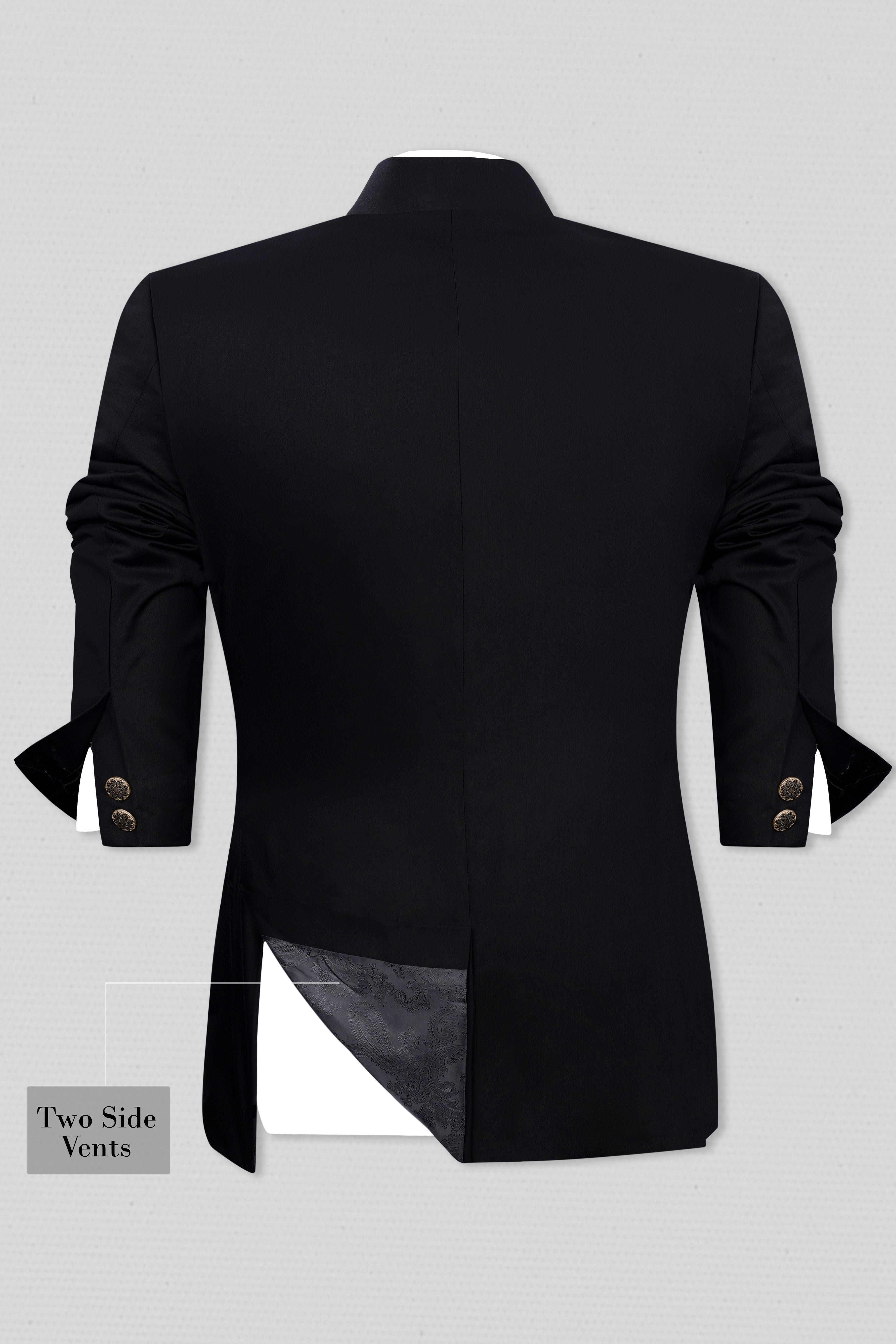 Jade Black Wool Rich Bandhgala Designer Suit ST2979-D174-36, ST2979-D174-38, ST2979-D174-40, ST2979-D174-42, ST2979-D174-44, ST2979-D174-46, ST2979-D174-48, ST2979-D174-50, ST2979-D174-52, ST2979-D174-54, ST2979-D174-56, ST2979-D174-58, ST2979-D174-60