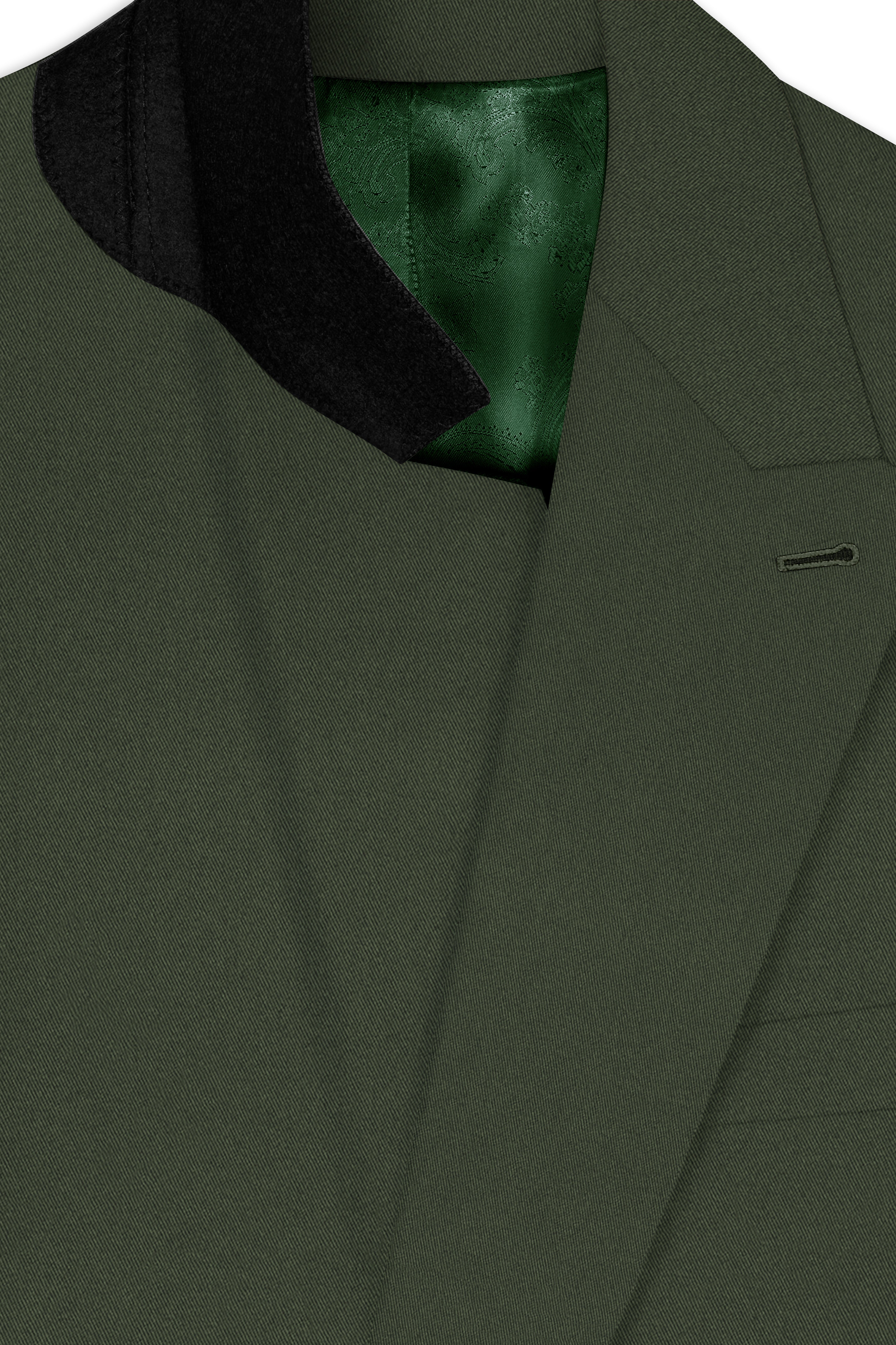 Artichoke Green Wool Rich Double Breasted Suit