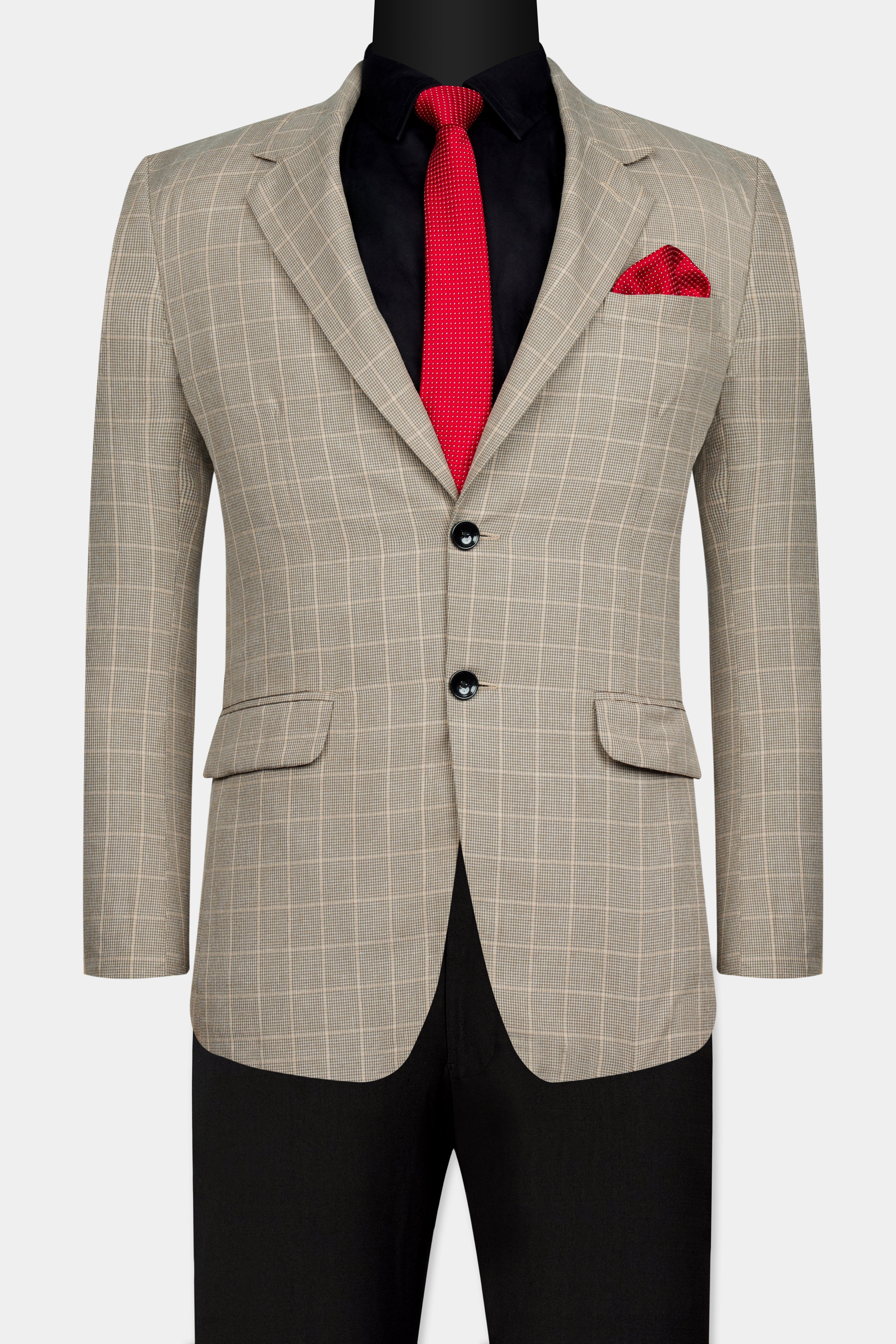 Apricot Brown Subtle Checkered Wool Rich Suit ST3008-SB-36, ST3008-SB-38, ST3008-SB-40, ST3008-SB-42, ST3008-SB-44, ST3008-SB-46, ST3008-SB-48, ST3008-SB-50, ST3008-SB-52, ST3008-SB-54, ST3008-SB-56, ST3008-SB-58, ST3008-SB-60