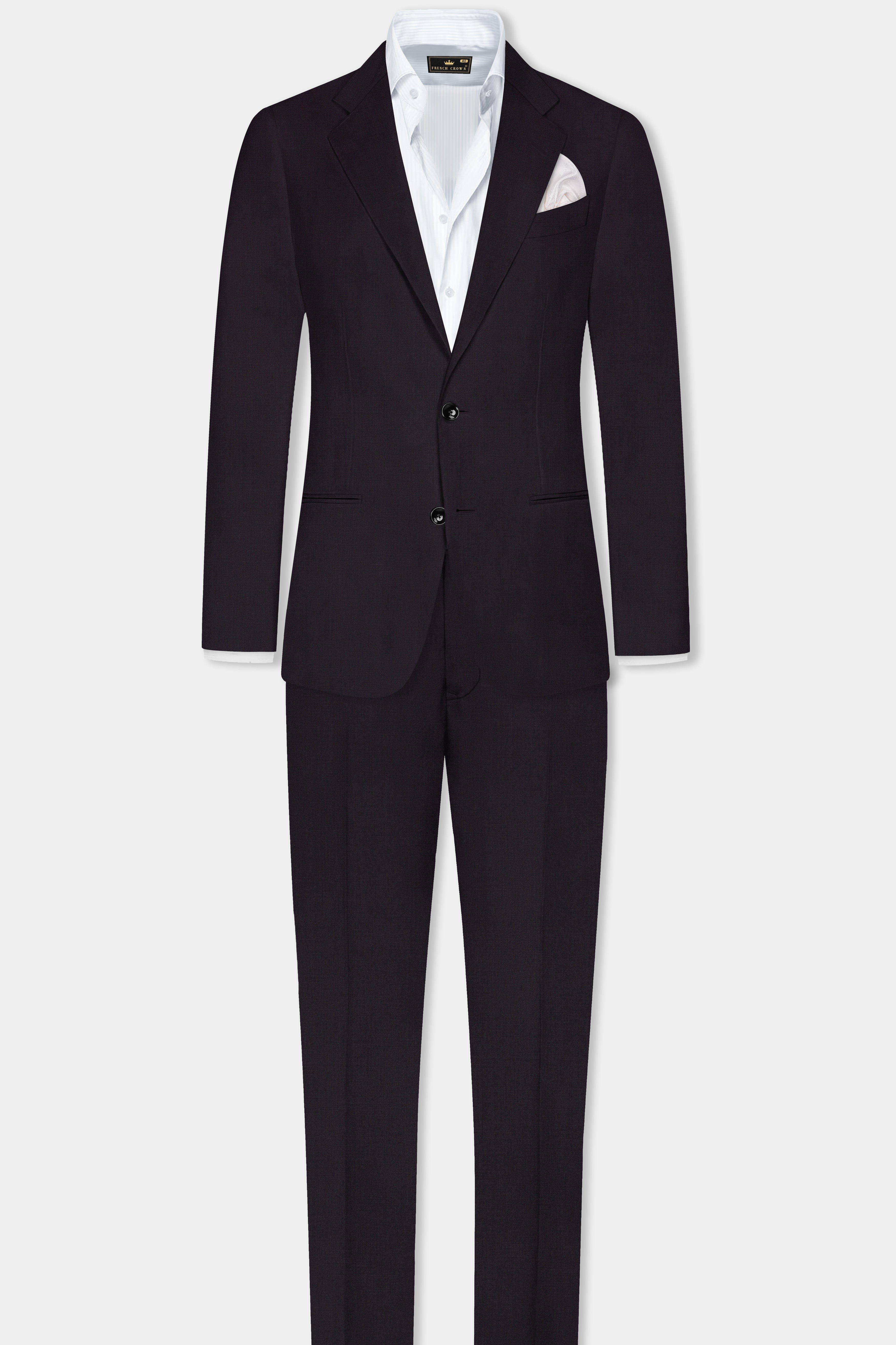 Bluish Wool Rich Single-breasted Suit