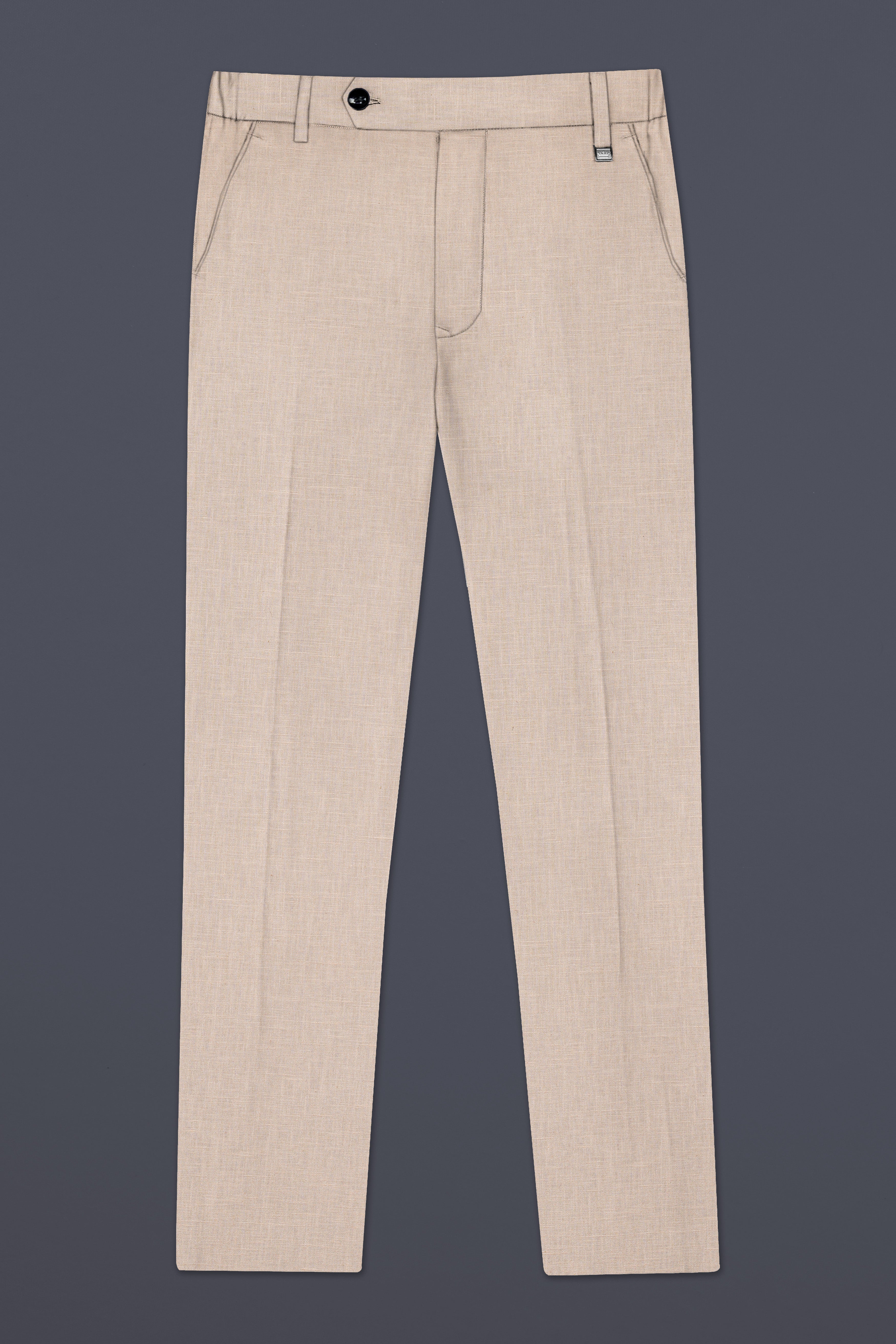 Cashmere Beige Premium Linen Double Breasted Sports Suit