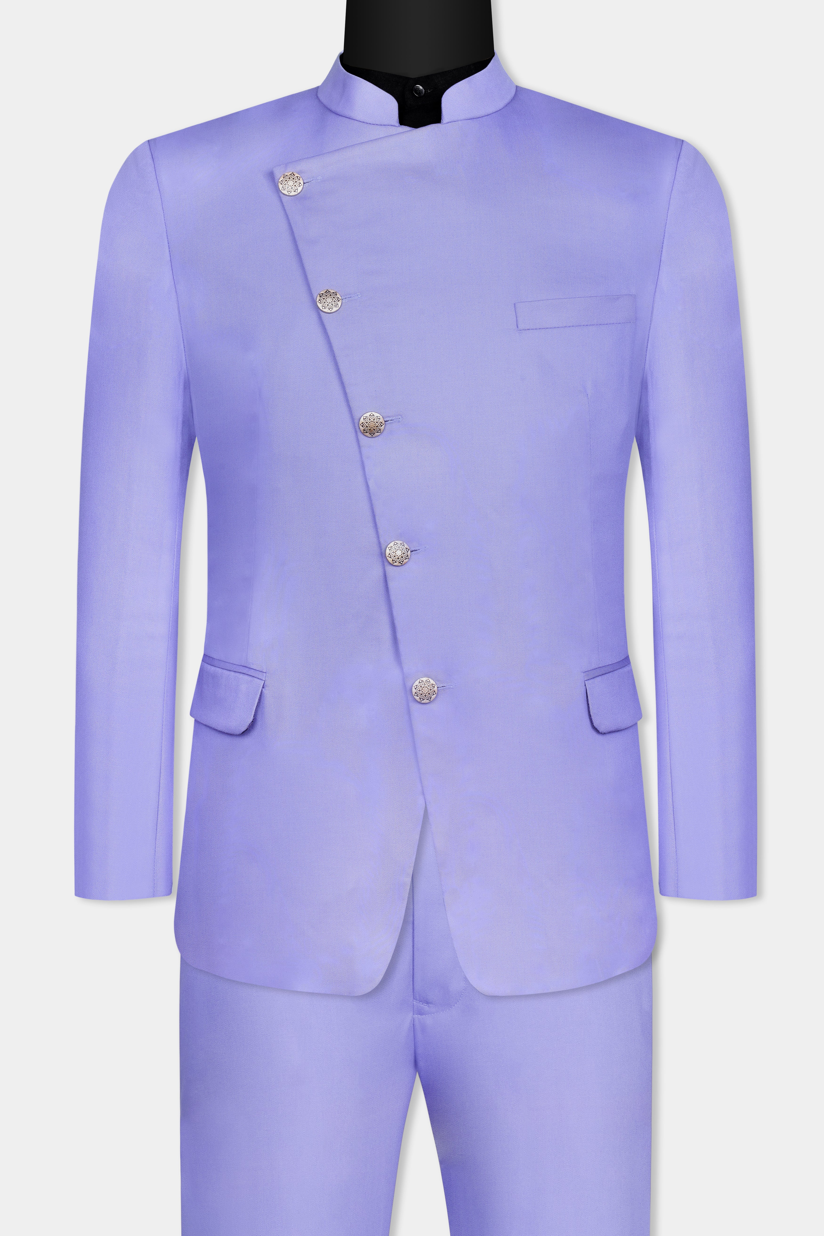 Chetwode Purple Cross Buttoned Premium Cotton Bandhgala Suit ST3049-CBG-36, ST3049-CBG-38, ST3049-CBG-40, ST3049-CBG-42, ST3049-CBG-44, ST3049-CBG-46, ST3049-CBG-48, ST3049-CBG-50, ST3049-CBG-52, ST3049-CBG-54, ST3049-CBG-56, ST3049-CBG-58, ST3049-CBG-60