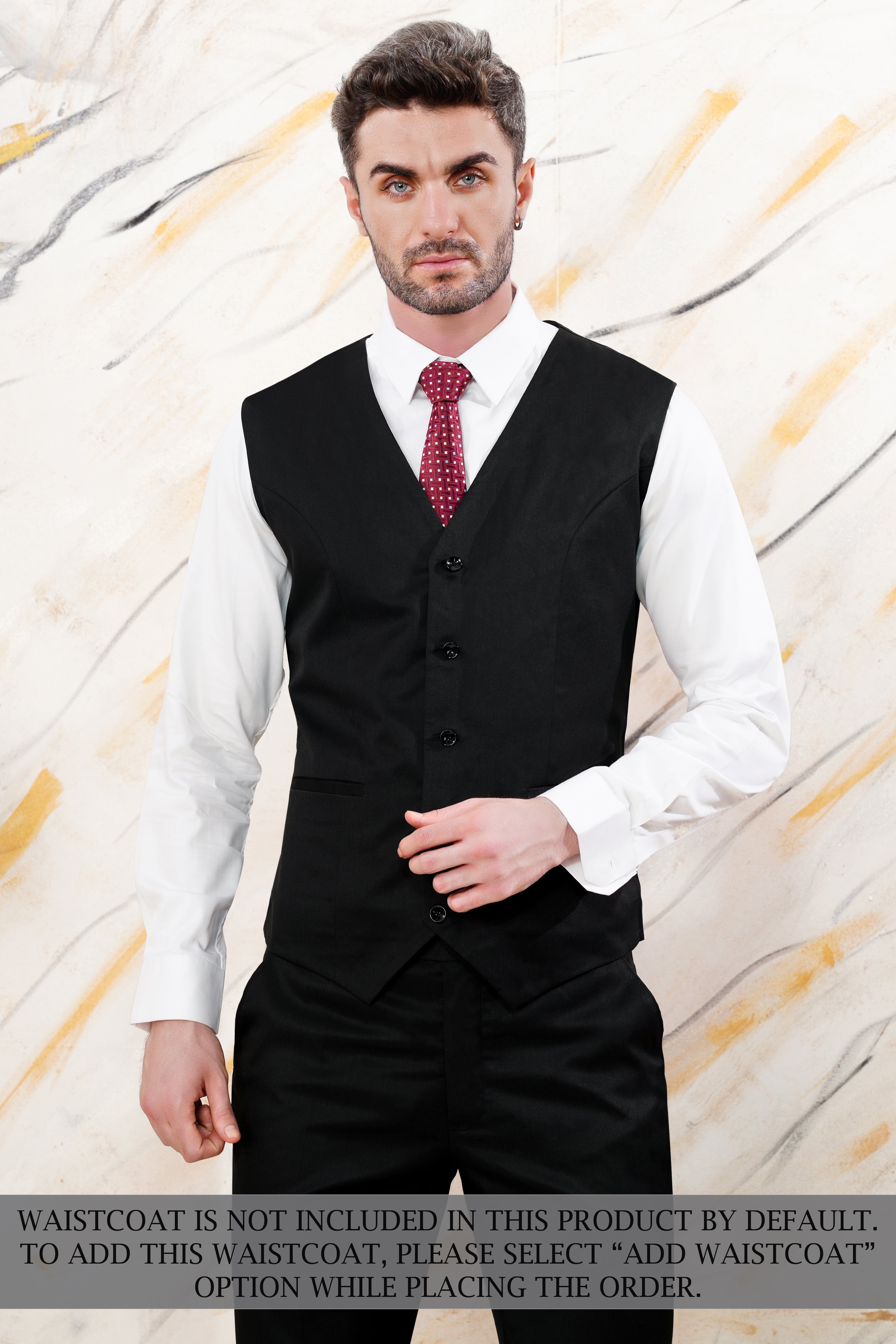 Jade Black Wool Rich Single Breasted Suit