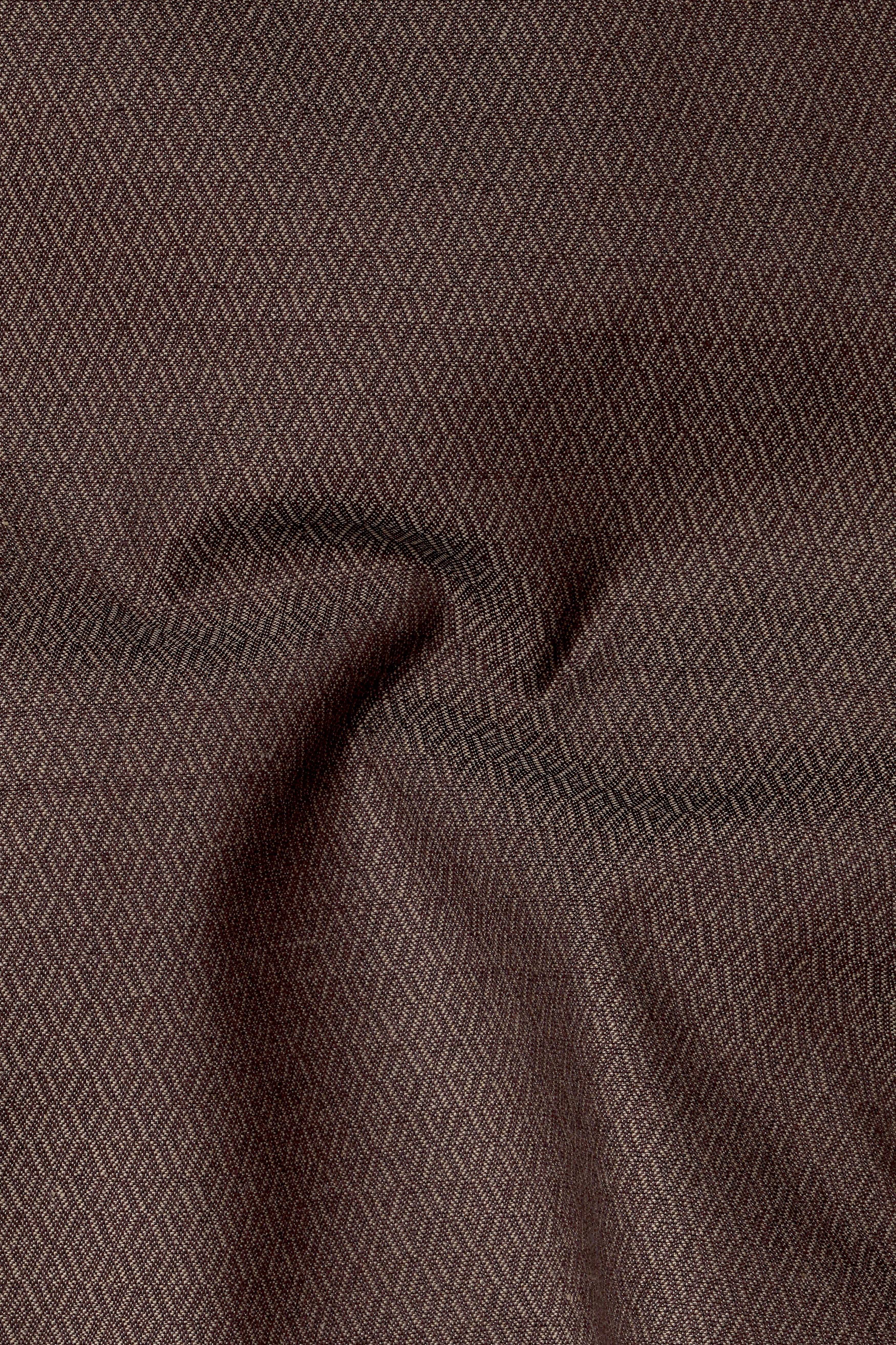 Hemp Brown Cross Placket Wool Rich Bandhgala Suit