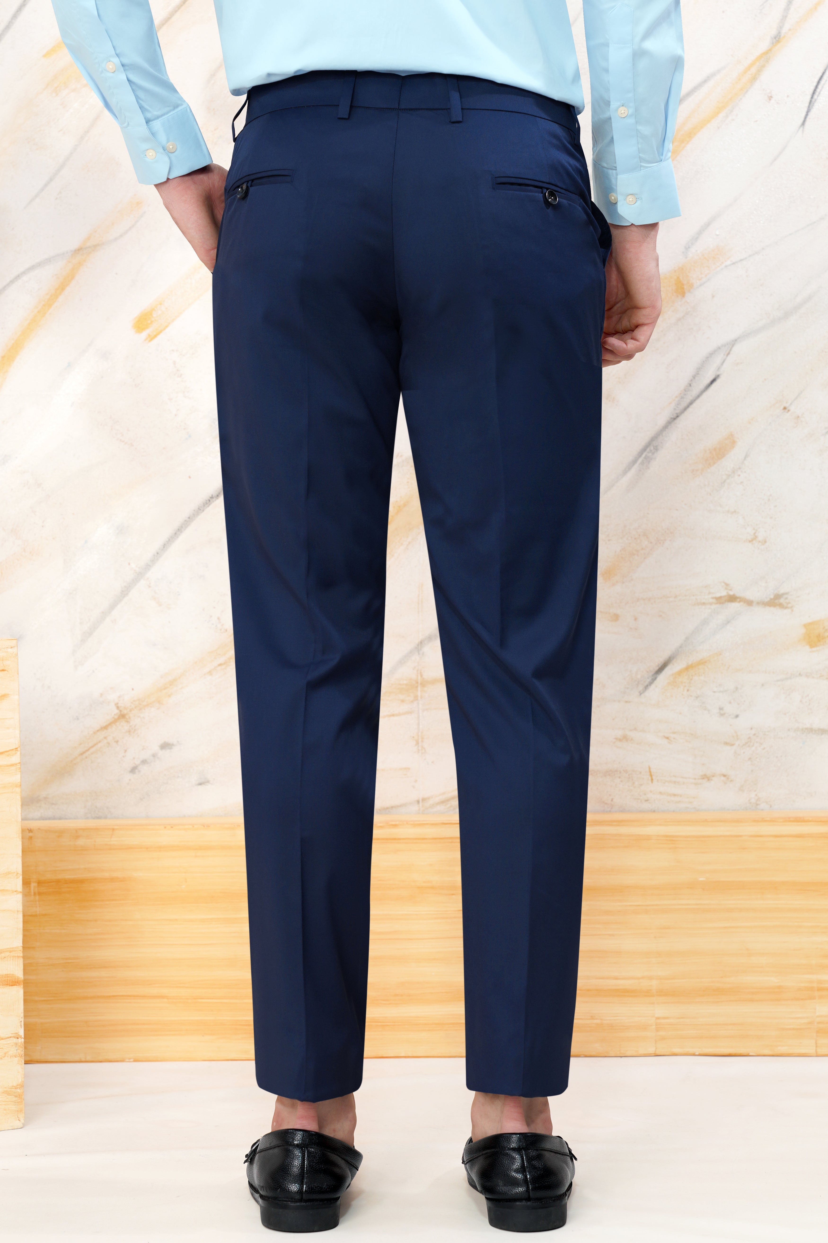 cloud burst blue Textured Premium Wool Blend Bandhgala