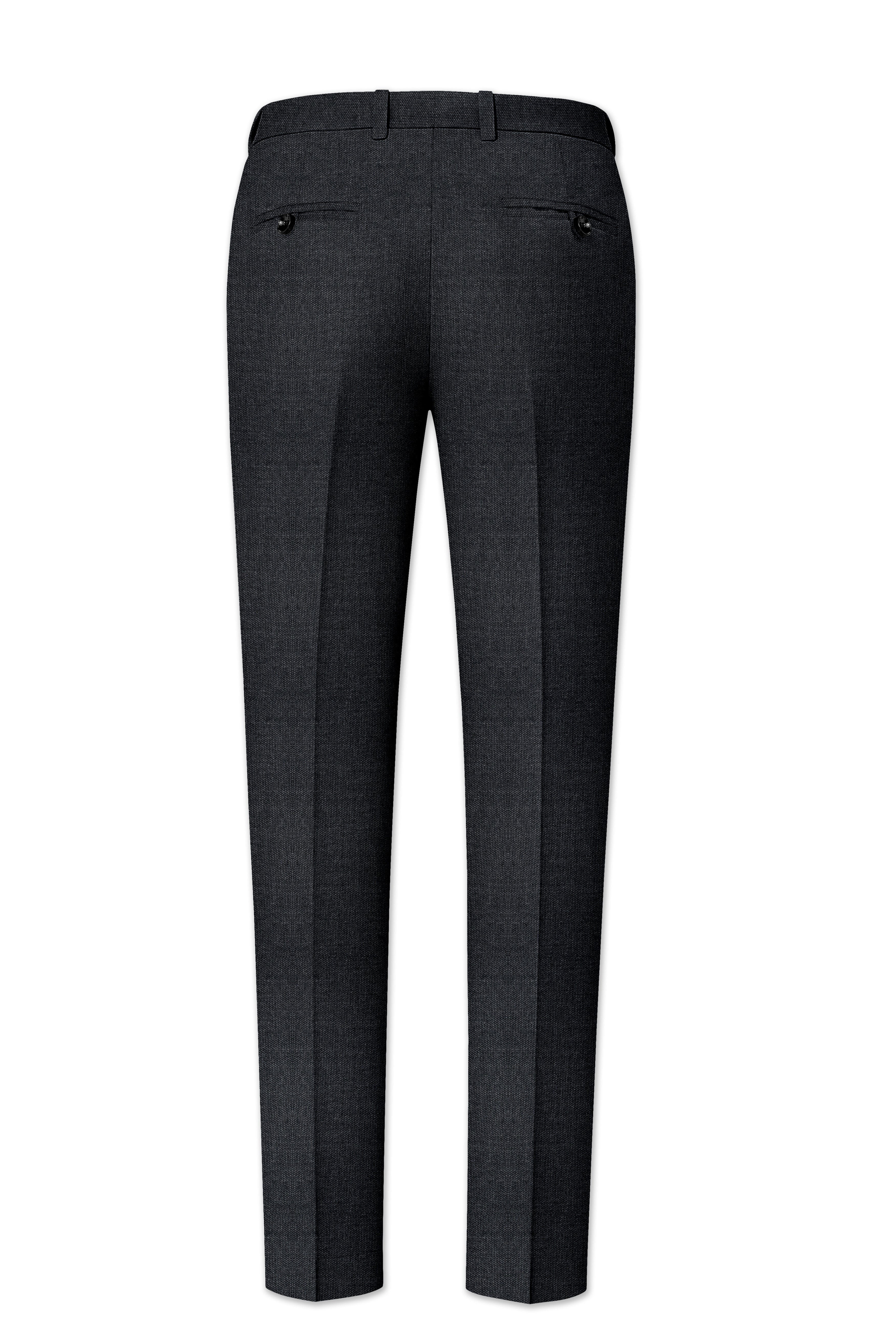 Gunmetal Grey Cross Placket Wool Rich Bandhgala Suit