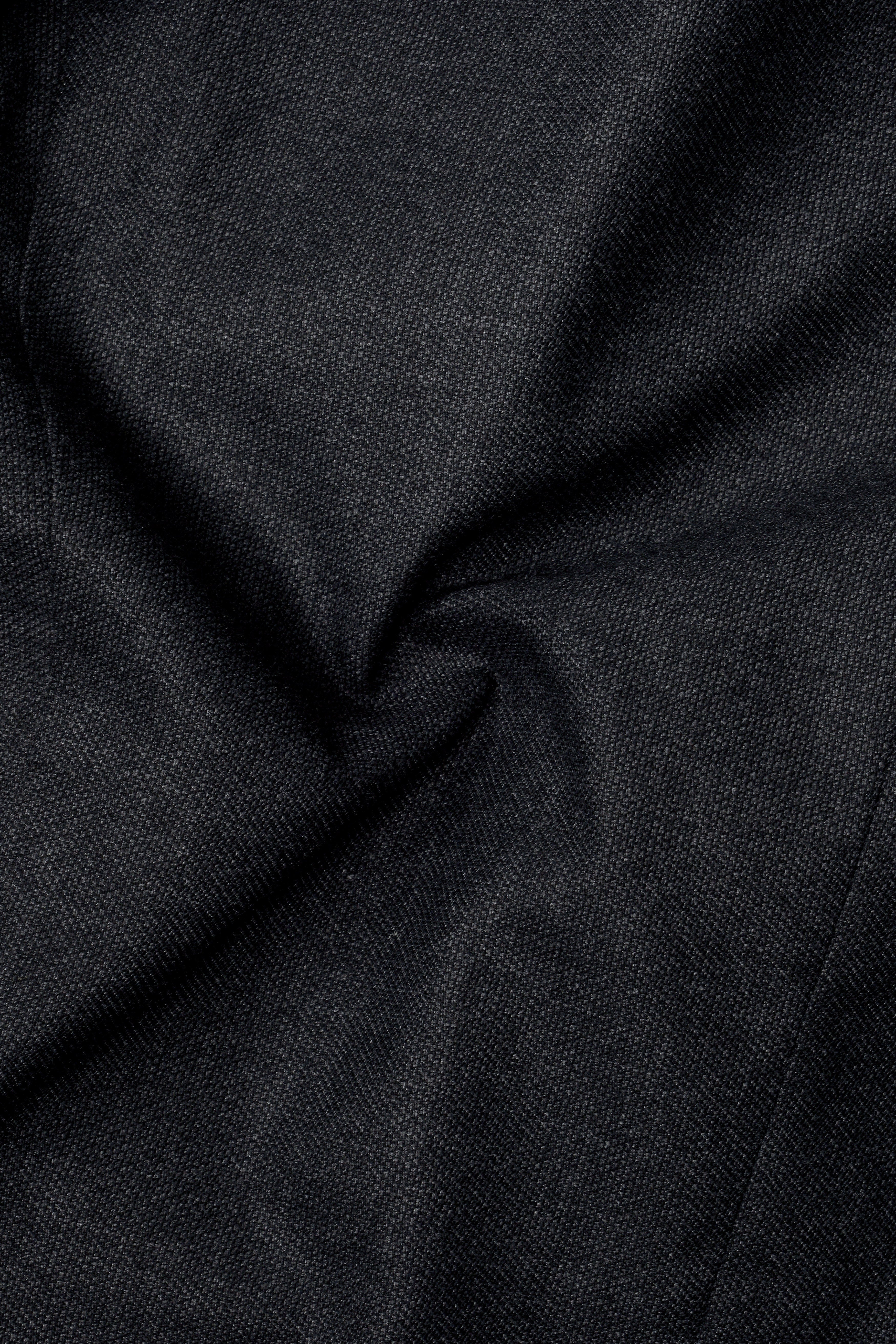 Gunmetal Grey Cross Placket Wool Rich Bandhgala Suit