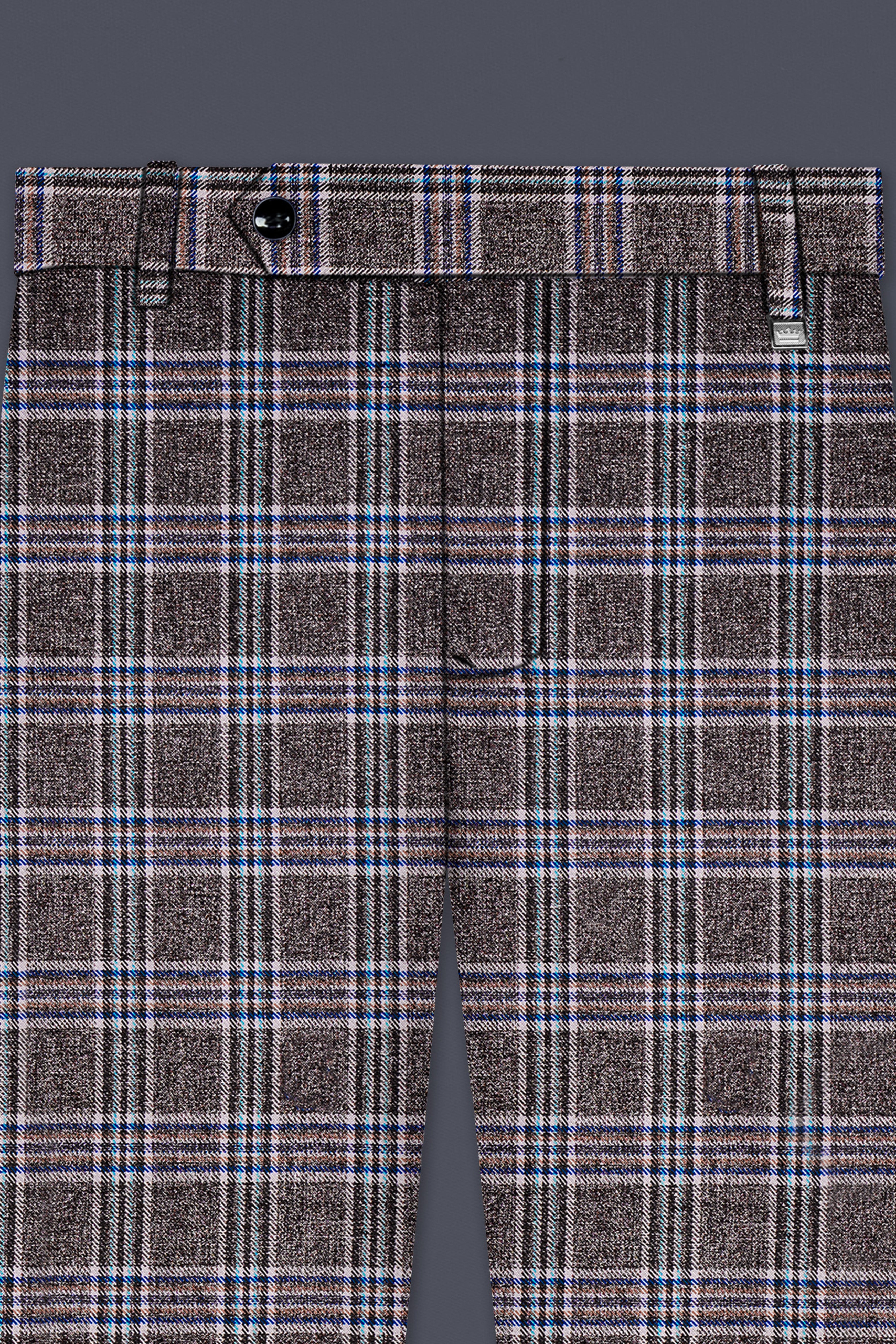 Ironside Gray and Cloud Burst Blue Plaid Wool Rich Double Breasted Suit