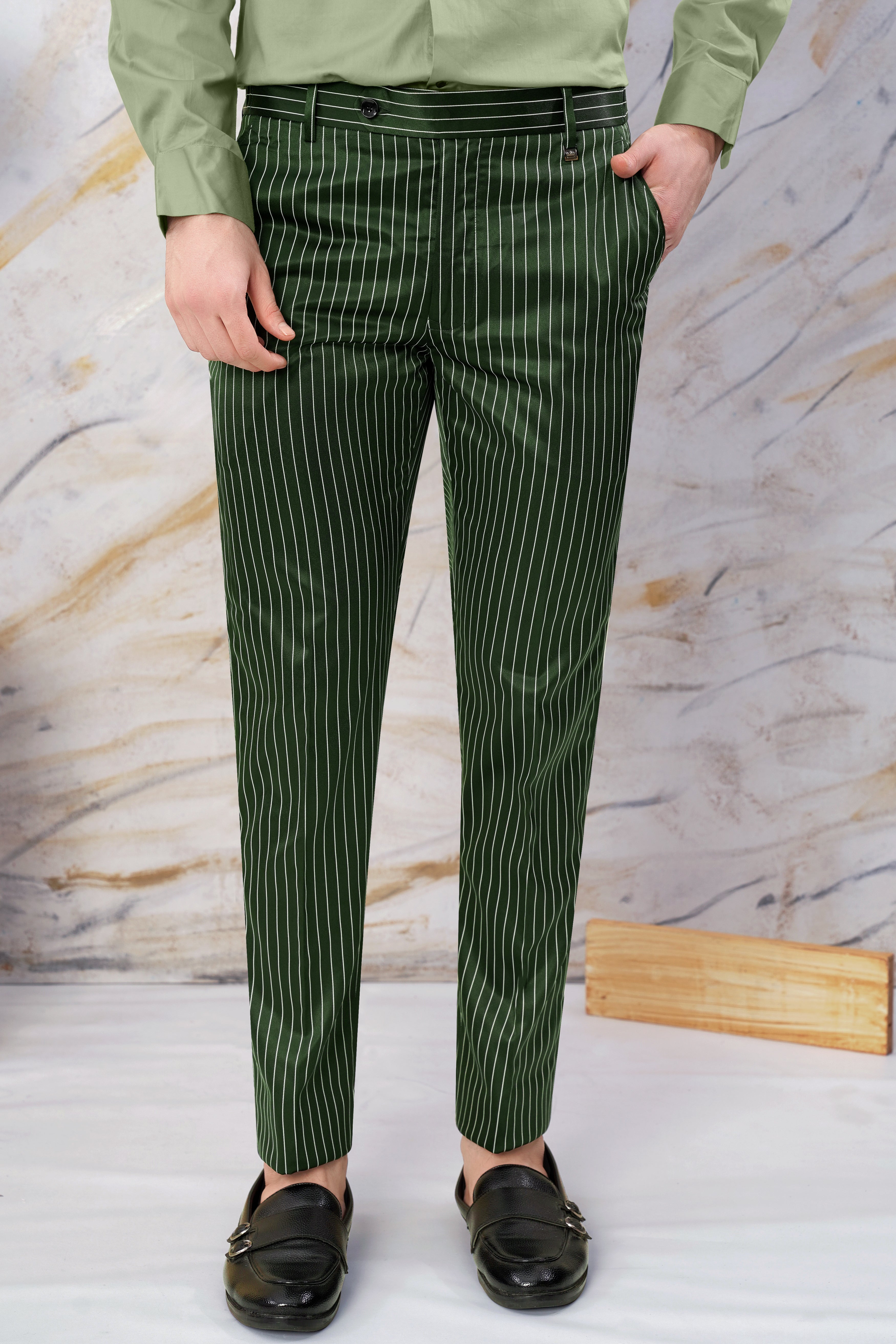 Myrtle Green and White Striped Wool Rich Suit ST3086-SB-36, ST3086-SB-38, ST3086-SB-40, ST3086-SB-42, ST3086-SB-44, ST3086-SB-46, ST3086-SB-48, ST3086-SB-50, ST3086-SB-52, ST3086-SB-54, ST3086-SB-56, ST3086-SB-58, ST3086-SB-60