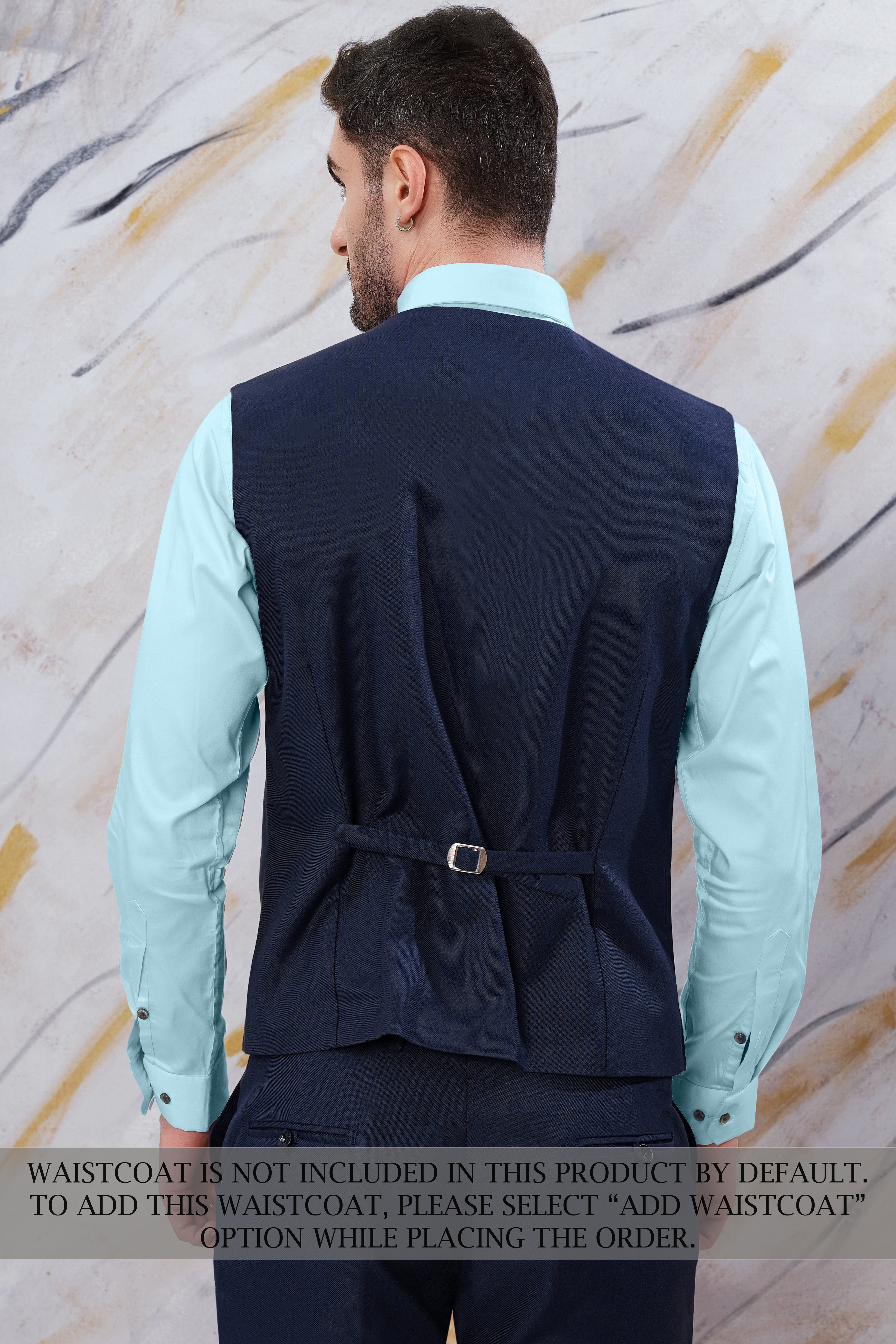 Haiti Blue Textured Premium wool blend Double Breasted Suit