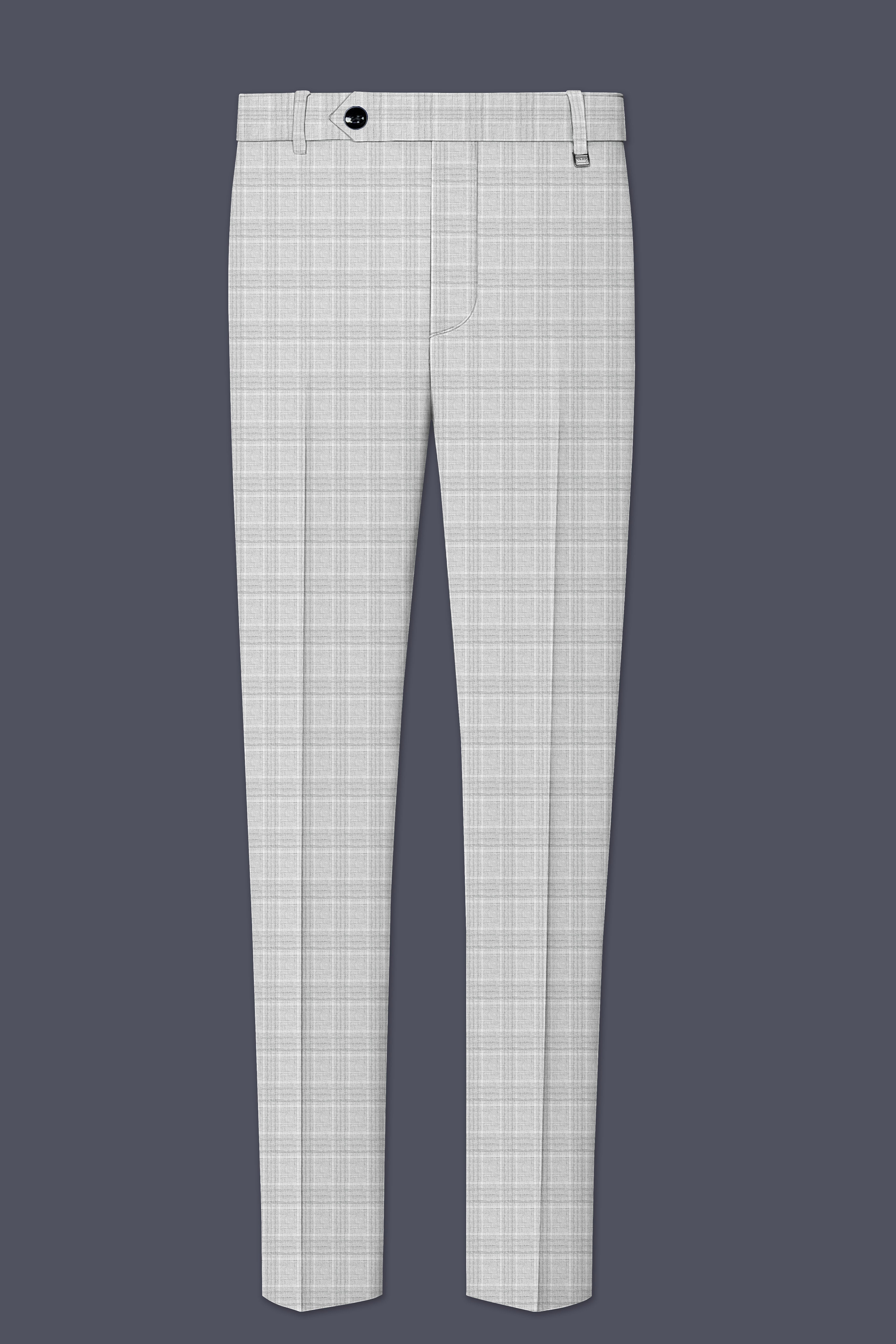 Cloud Gray Plaid Wool Rich Double Breasted Suit