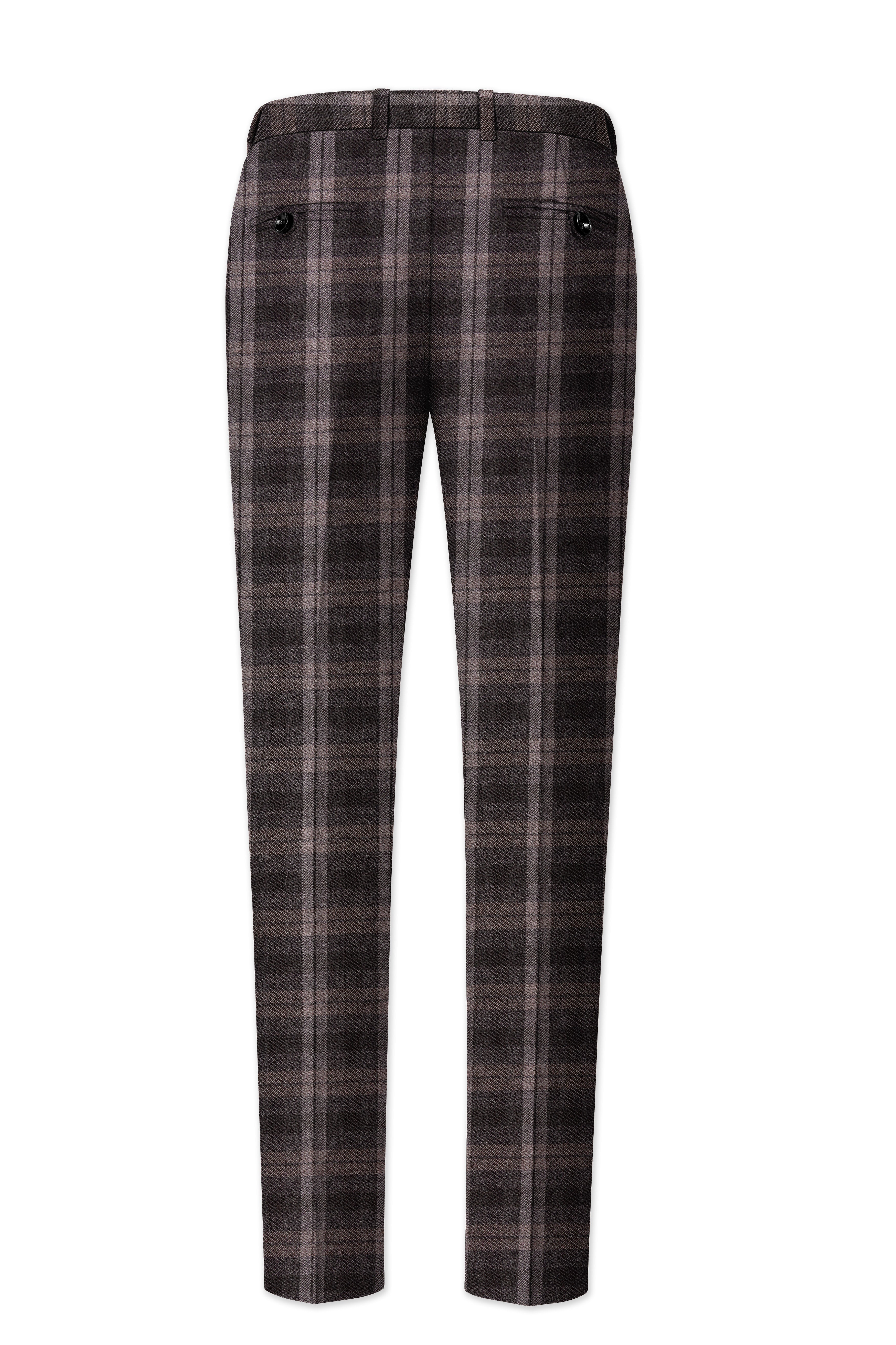 Zeus Black and Concord Gray Plaid Tweed Double Breasted Sports Suit