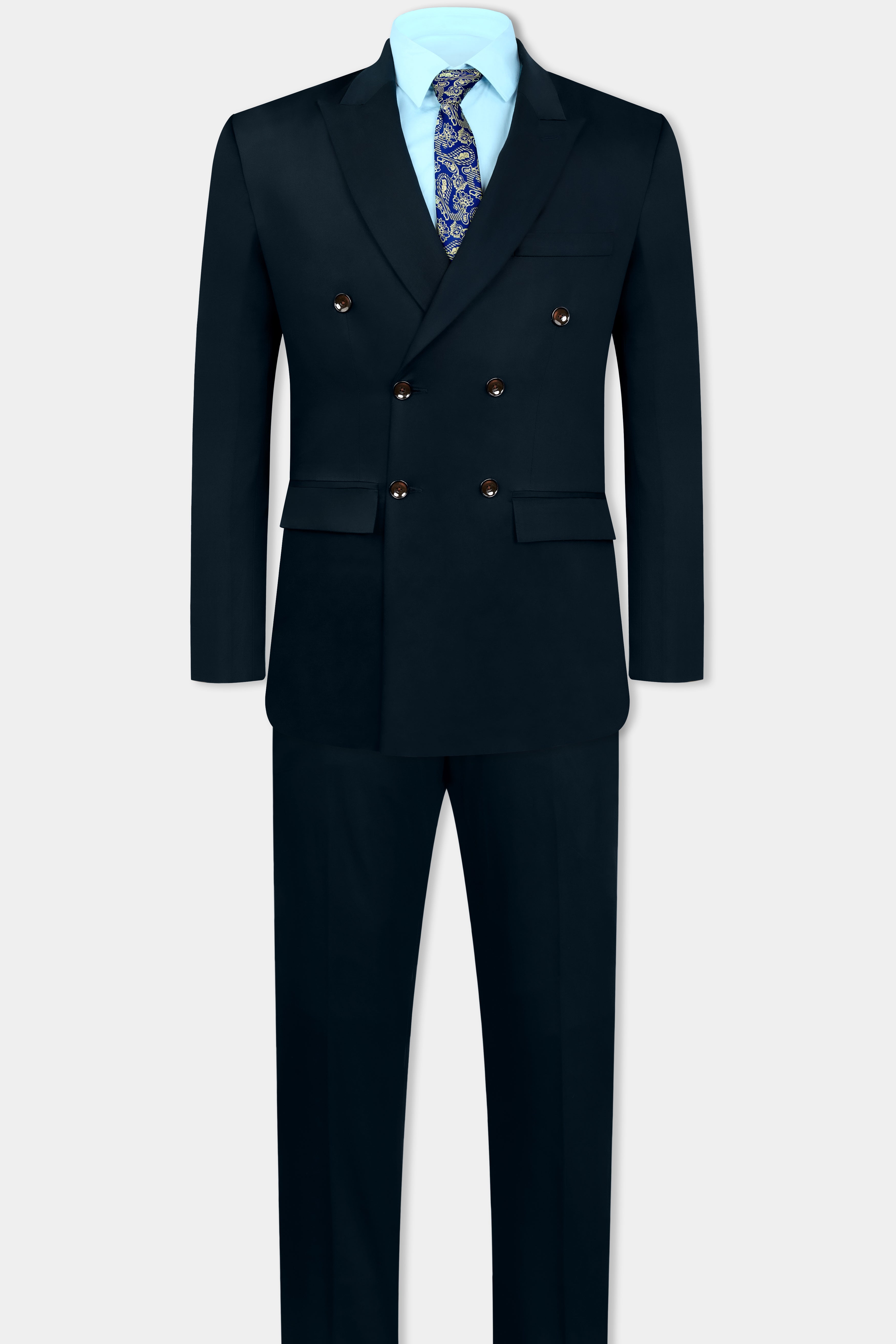 Bunker Blue Premium Cotton Double Breasted Suit ST3115-DB-36, ST3115-DB-38, ST3115-DB-40, ST3115-DB-42, ST3115-DB-44, ST3115-DB-46, ST3115-DB-48, ST3115-DB-50, ST3115-DB-52, ST3115-DB-54, ST3115-DB-56, ST3115-DB-58, ST3115-DB-60