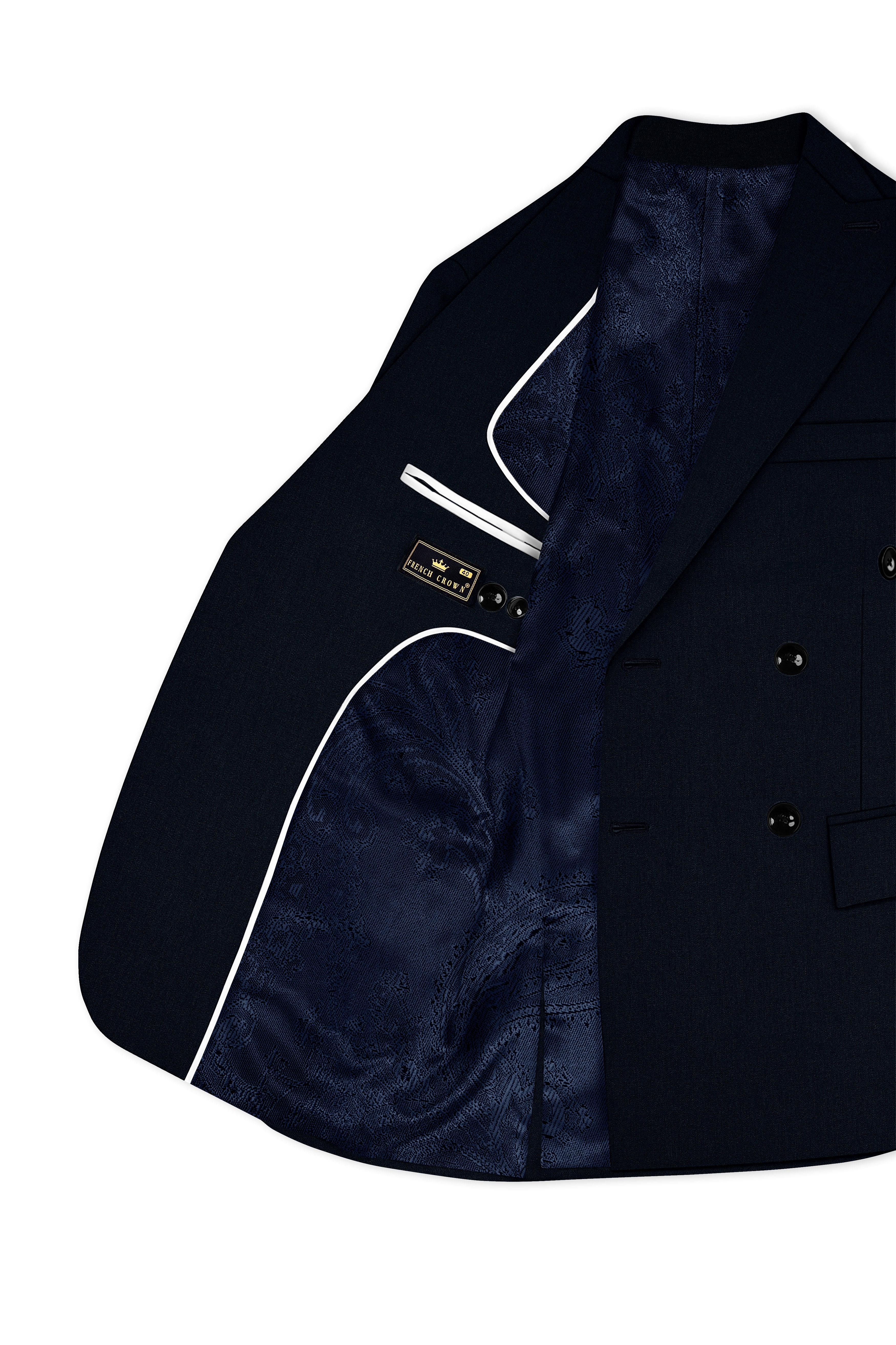 Bunker Blue Premium Cotton Double Breasted Suit