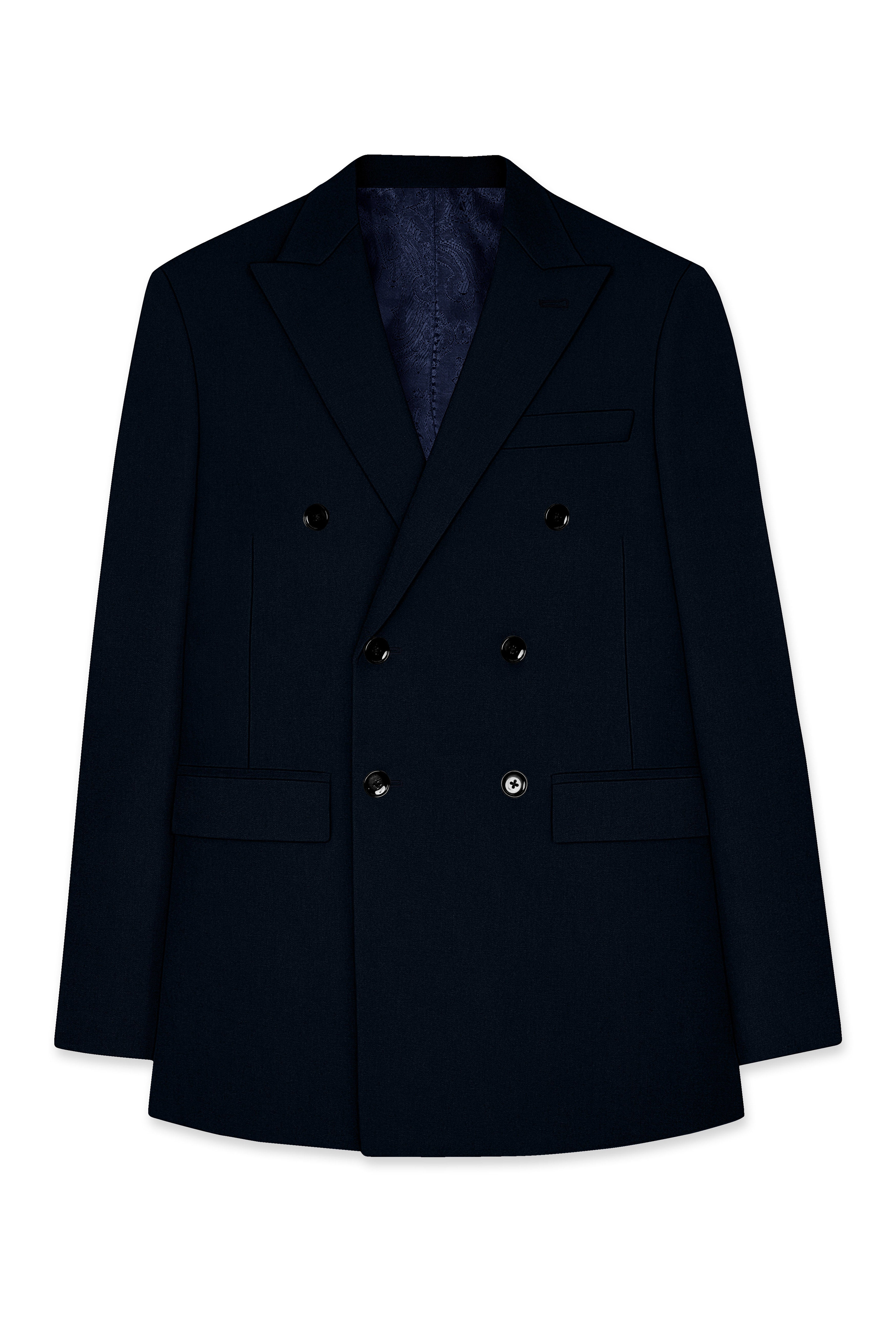 Bunker Blue Premium Cotton Double Breasted Suit