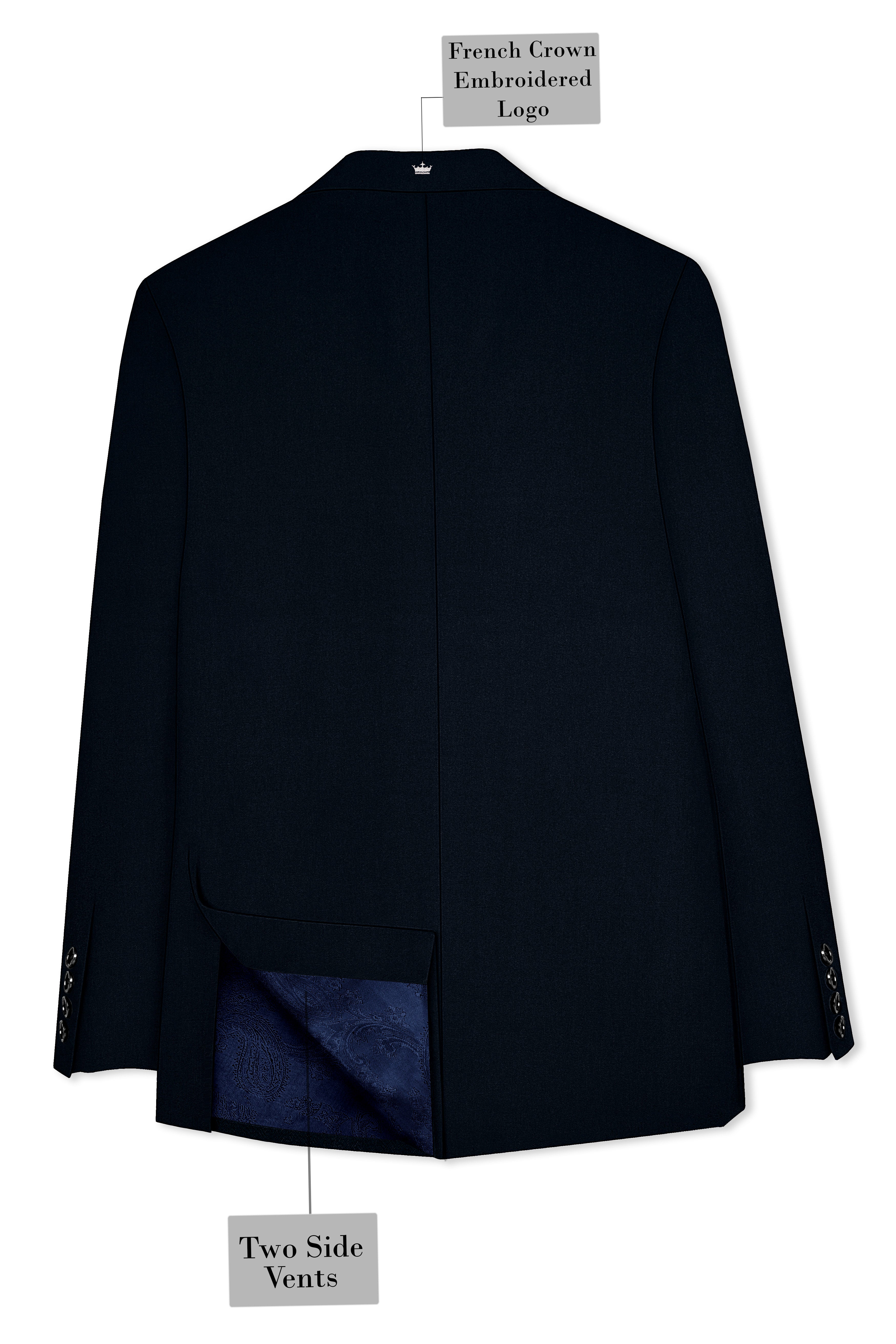 Bunker Blue Premium Cotton Double Breasted Suit