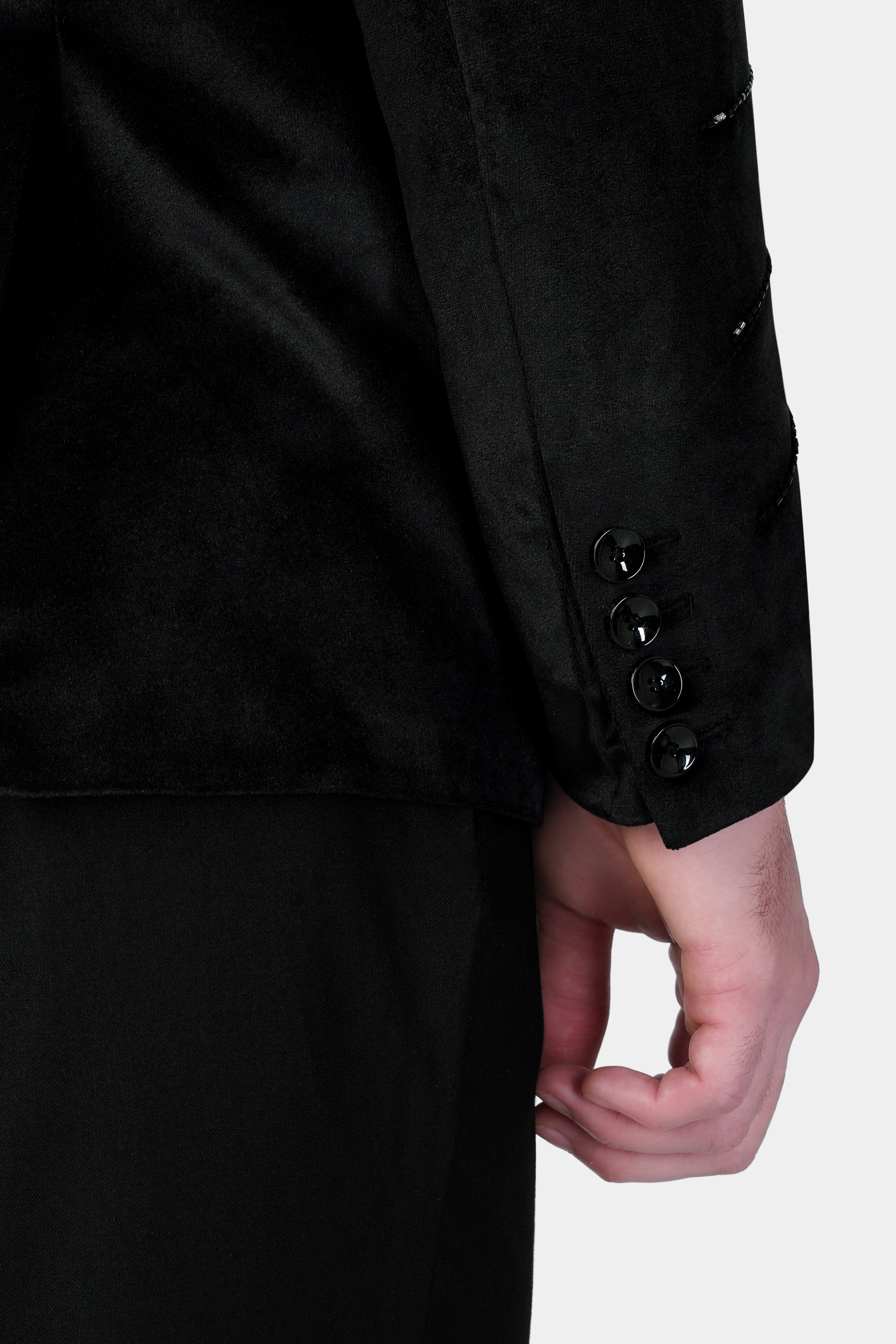 Jade Black Spider Like Moti Work Velvet Tuxedo Designer Suit ST3117-BKL-E379-36, ST3117-BKL-E379-38, ST3117-BKL-E379-40, ST3117-BKL-E379-42, ST3117-BKL-E379-44, ST3117-BKL-E379-46, ST3117-BKL-E379-48, ST3117-BKL-E379-50, ST3117-BKL-E379-52, ST3117-BKL-E379-54, ST3117-BKL-E379-56, ST3117-BKL-E379-58, ST3117-BKL-E379-60