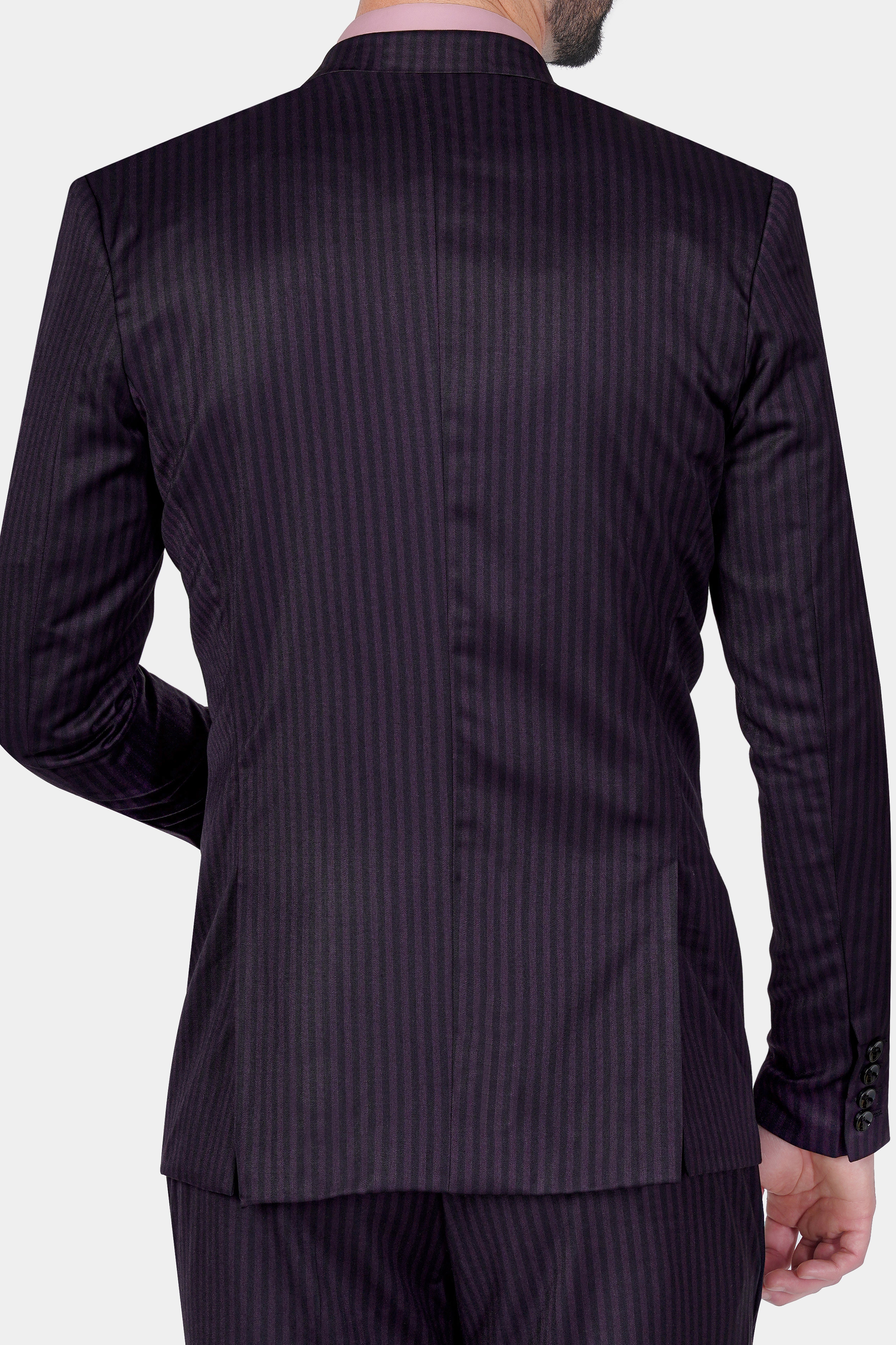 Imperial Purple and Black Striped Wool Rich Suit ST3119-SB-36, ST3119-SB-38, ST3119-SB-40, ST3119-SB-42, ST3119-SB-44, ST3119-SB-46, ST3119-SB-48, ST3119-SB-50, ST3119-SB-52, ST3119-SB-54, ST3119-SB-56, ST3119-SB-58, ST3119-SB-60