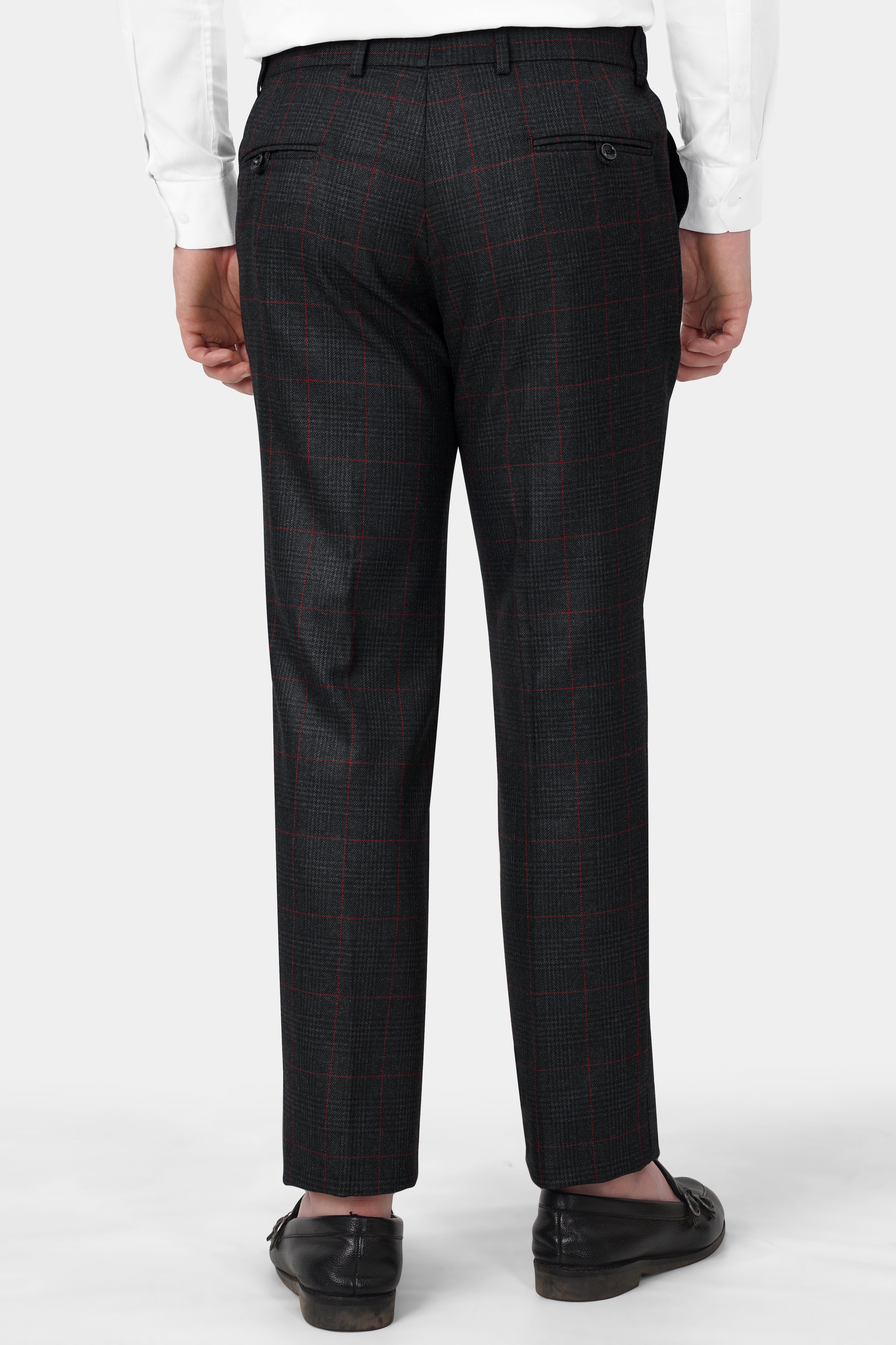 Bunker Black and Maple Red Windowpane Tweed Suit ST3124-SB-36, ST3124-SB-38, ST3124-SB-40, ST3124-SB-42, ST3124-SB-44, ST3124-SB-46, ST3124-SB-48, ST3124-SB-50, ST3124-SB-52, ST3124-SB-54, ST3124-SB-56, ST3124-SB-58, ST3124-SB-60