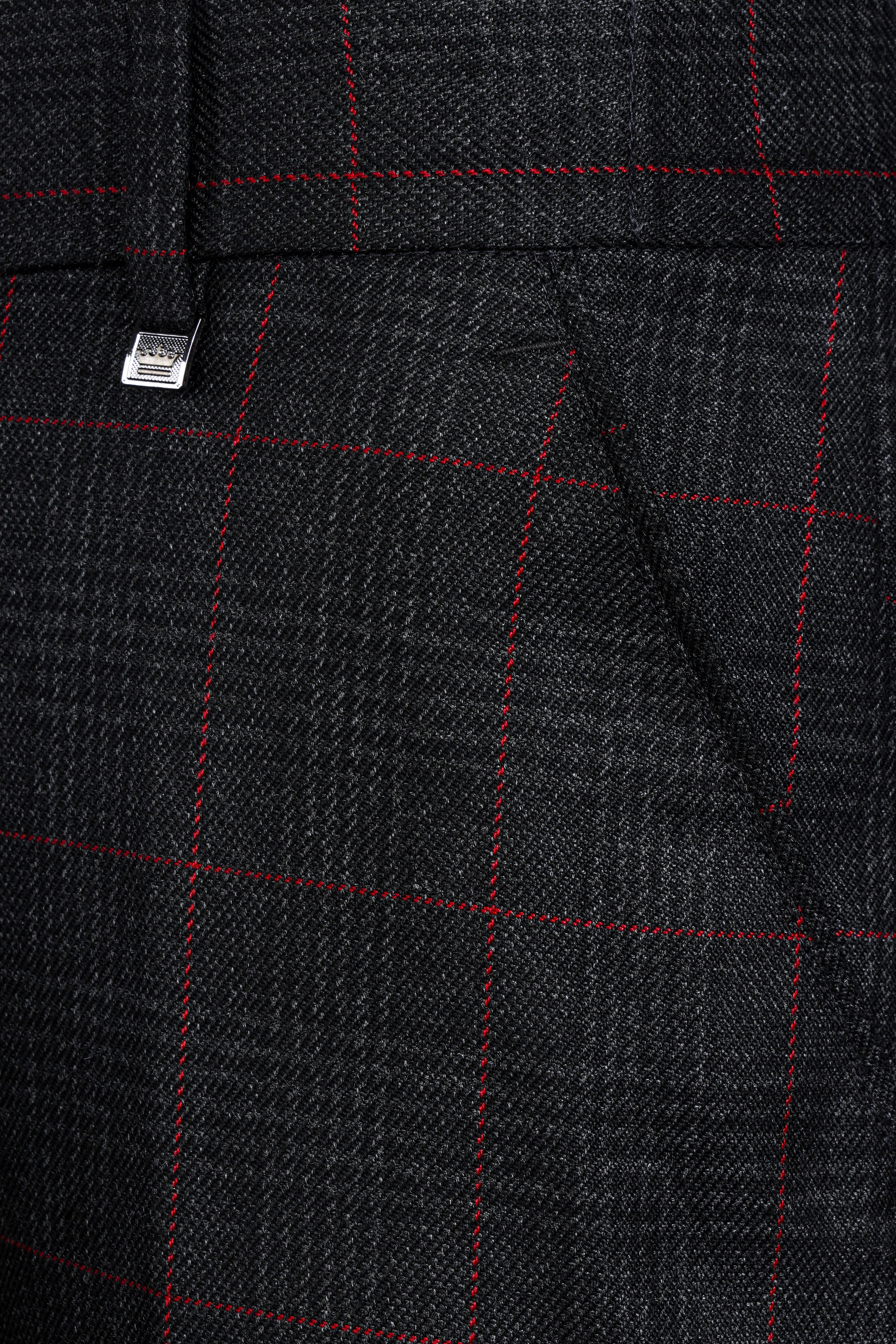 Bunker Black and Maple Red Windowpane Tweed Suit ST3124-SB-36, ST3124-SB-38, ST3124-SB-40, ST3124-SB-42, ST3124-SB-44, ST3124-SB-46, ST3124-SB-48, ST3124-SB-50, ST3124-SB-52, ST3124-SB-54, ST3124-SB-56, ST3124-SB-58, ST3124-SB-60