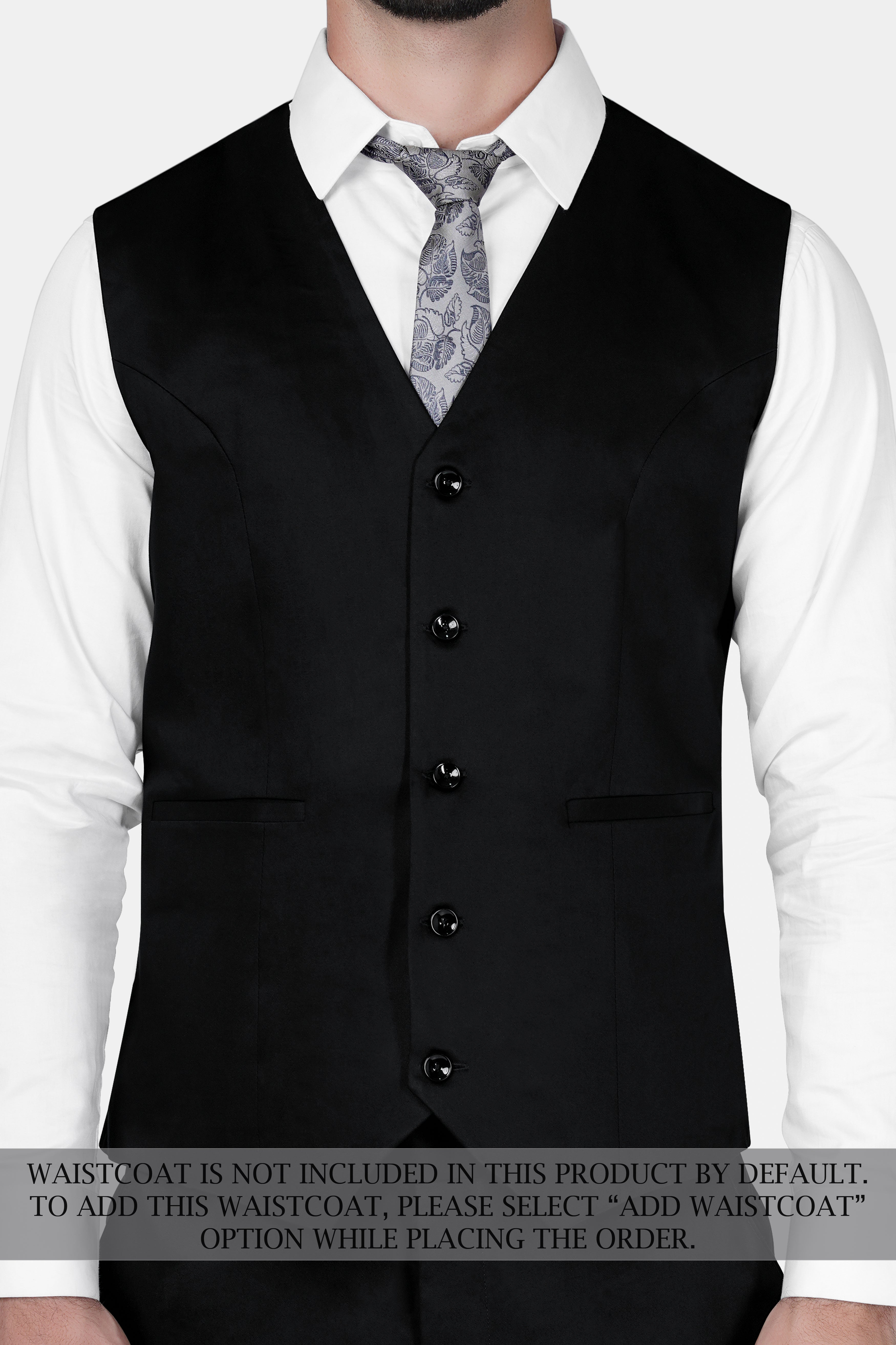 Jade Black Wool Rich Suit