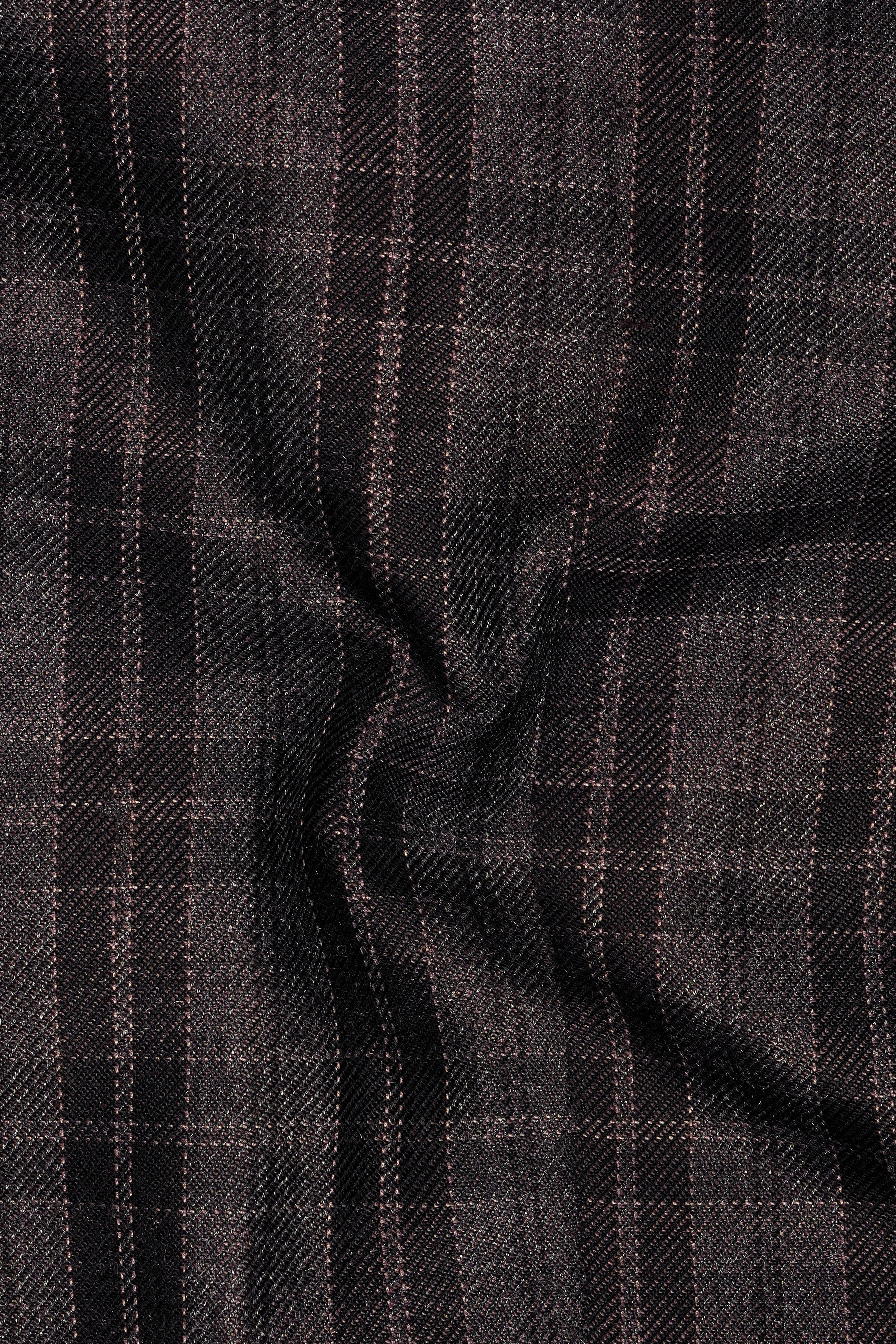 Thunder Brown Plaid Tweed Double Breasted Suit