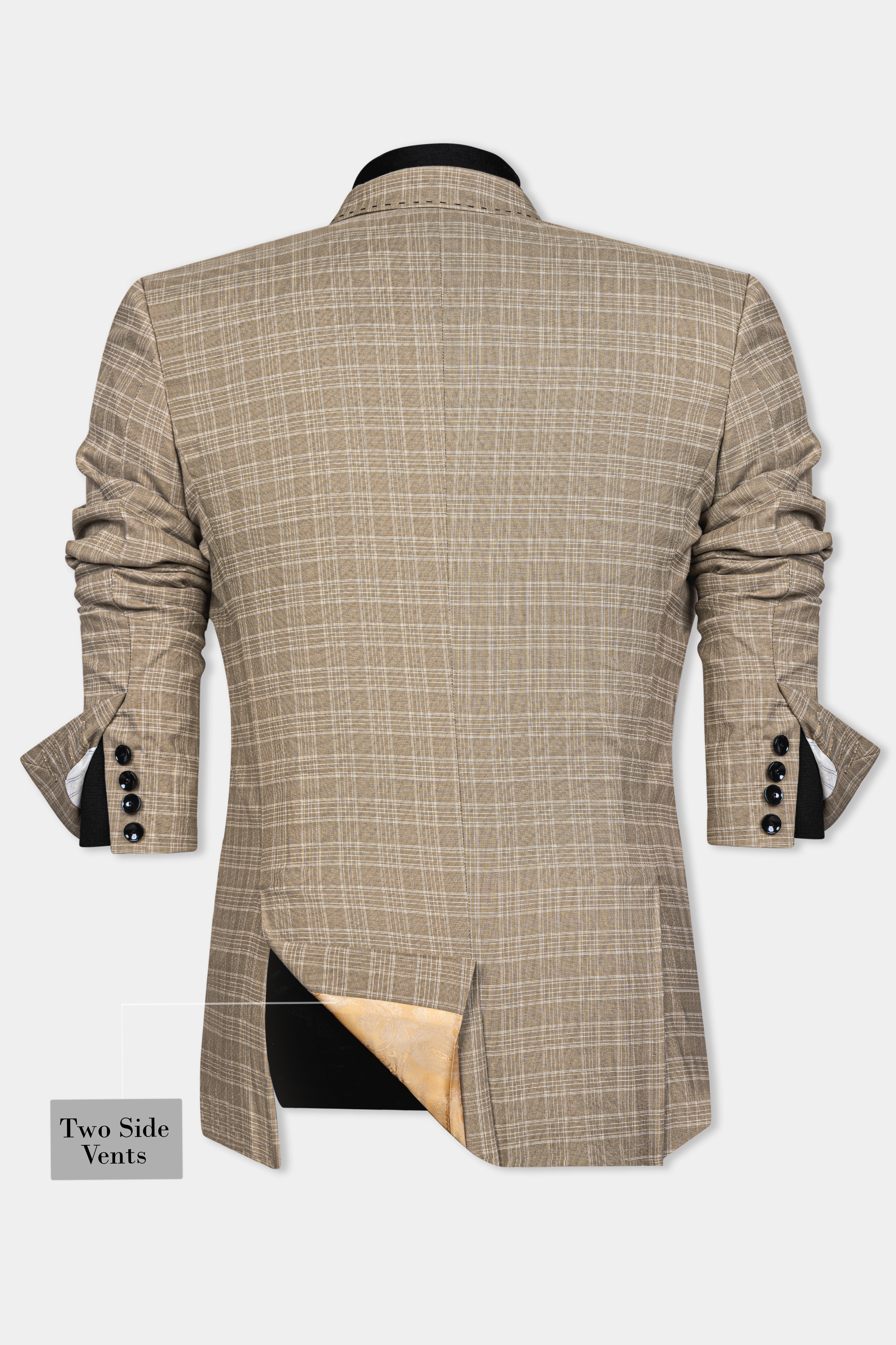 Oyster Brown Plaid Wool Rich Suit