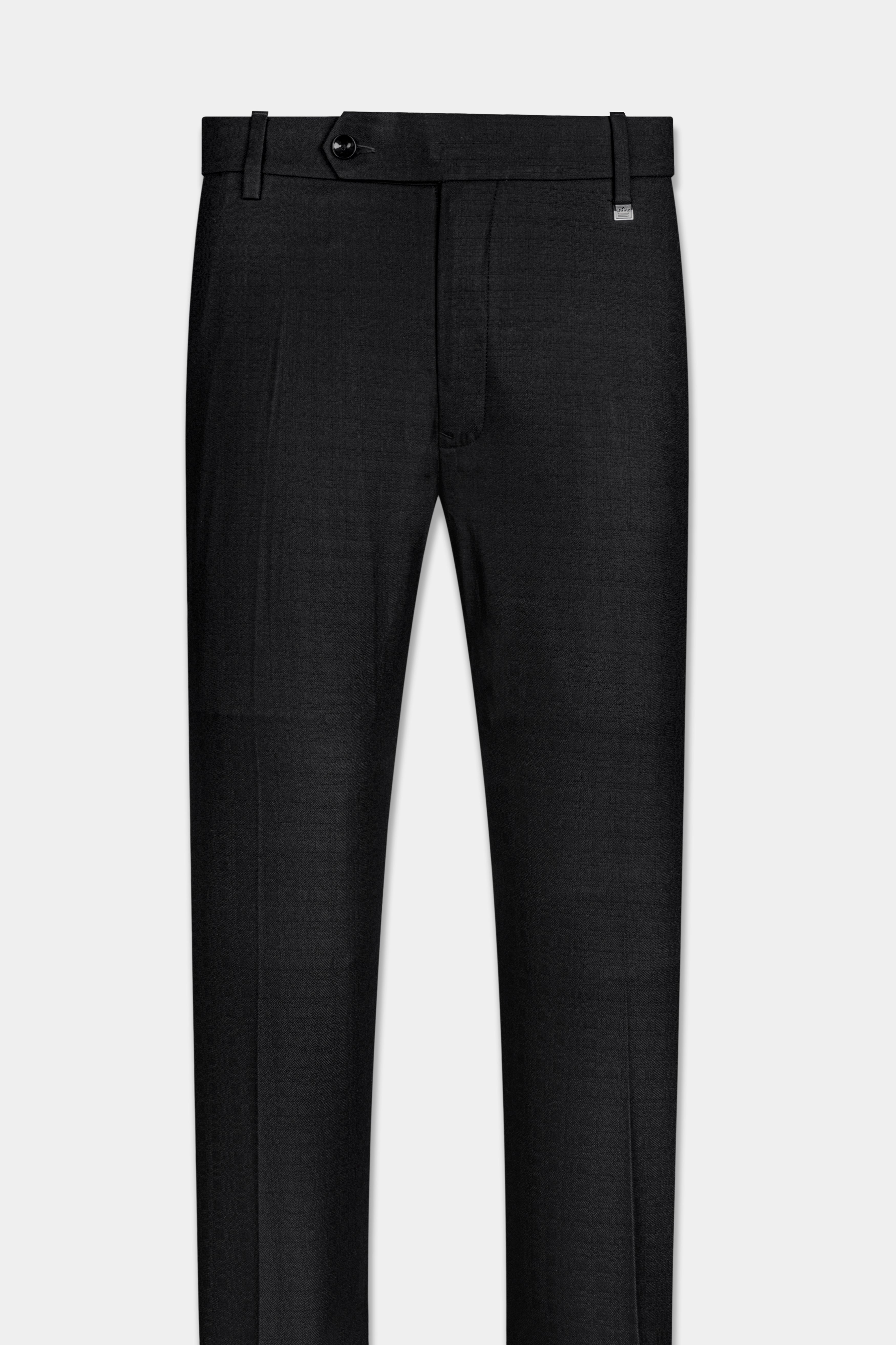 Jade Black Wool Rich Double Breasted Suit