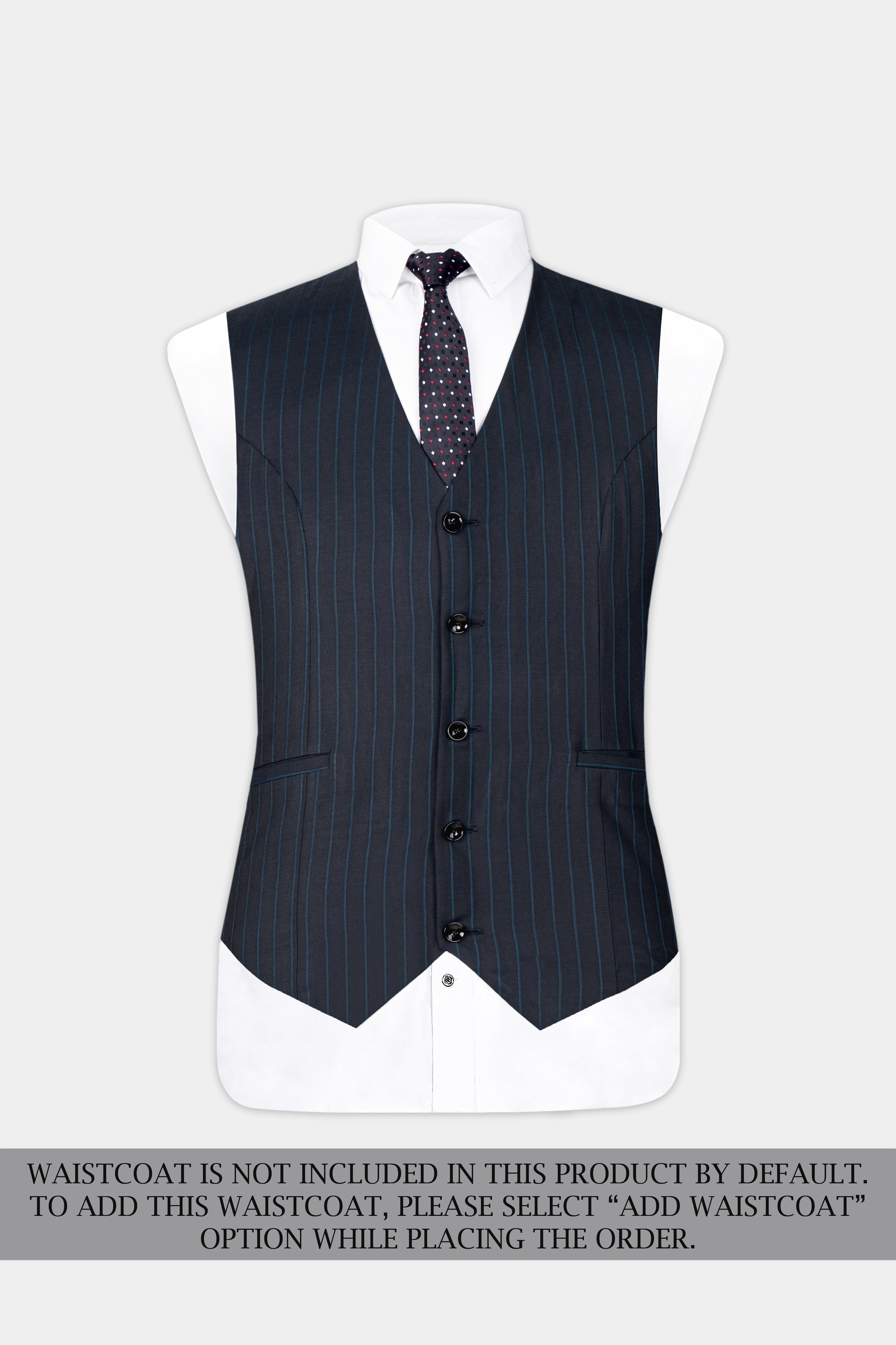Firefly Blue Striped Wool Rich Suit