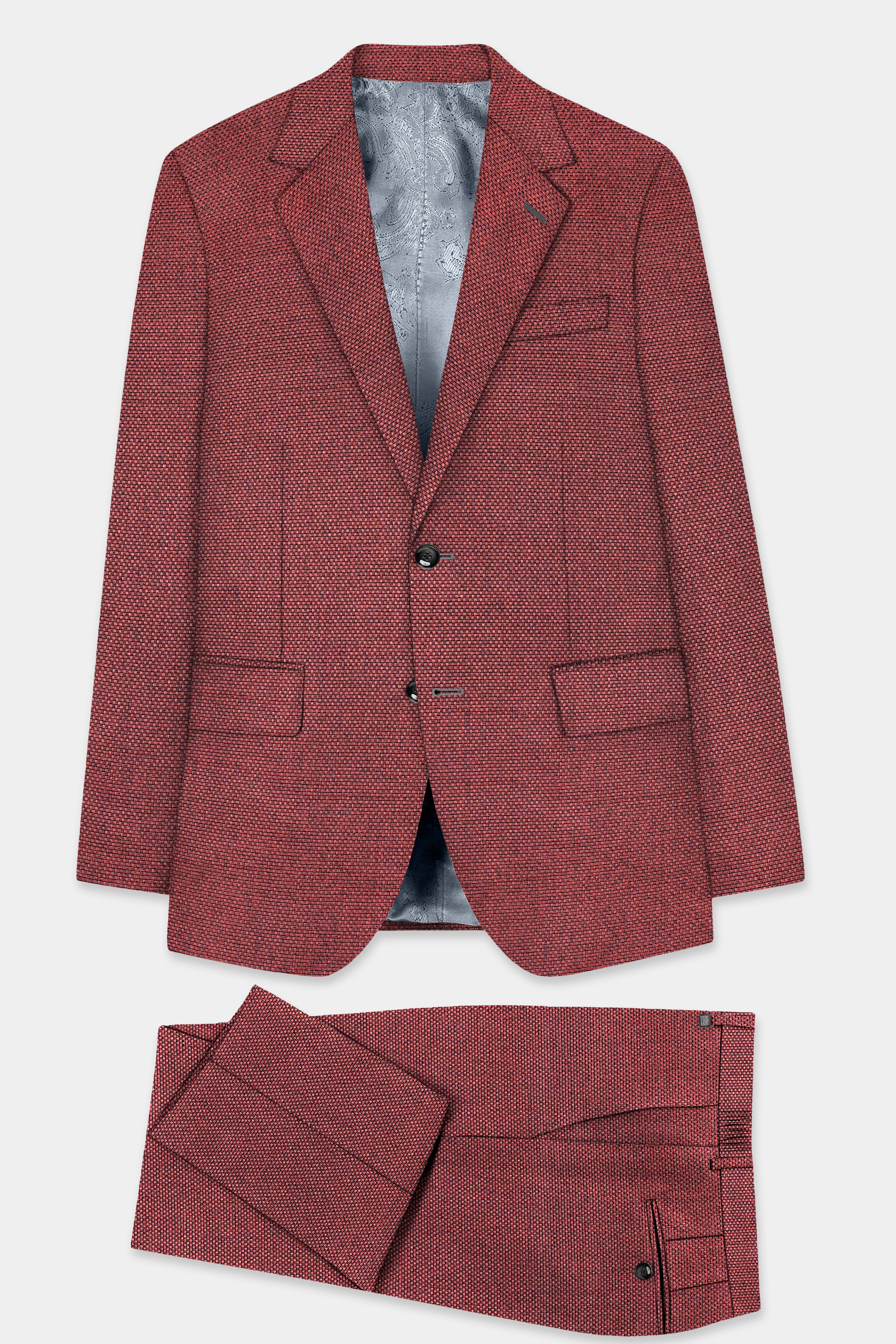 Merlot Red Single Breasted Designer Suit