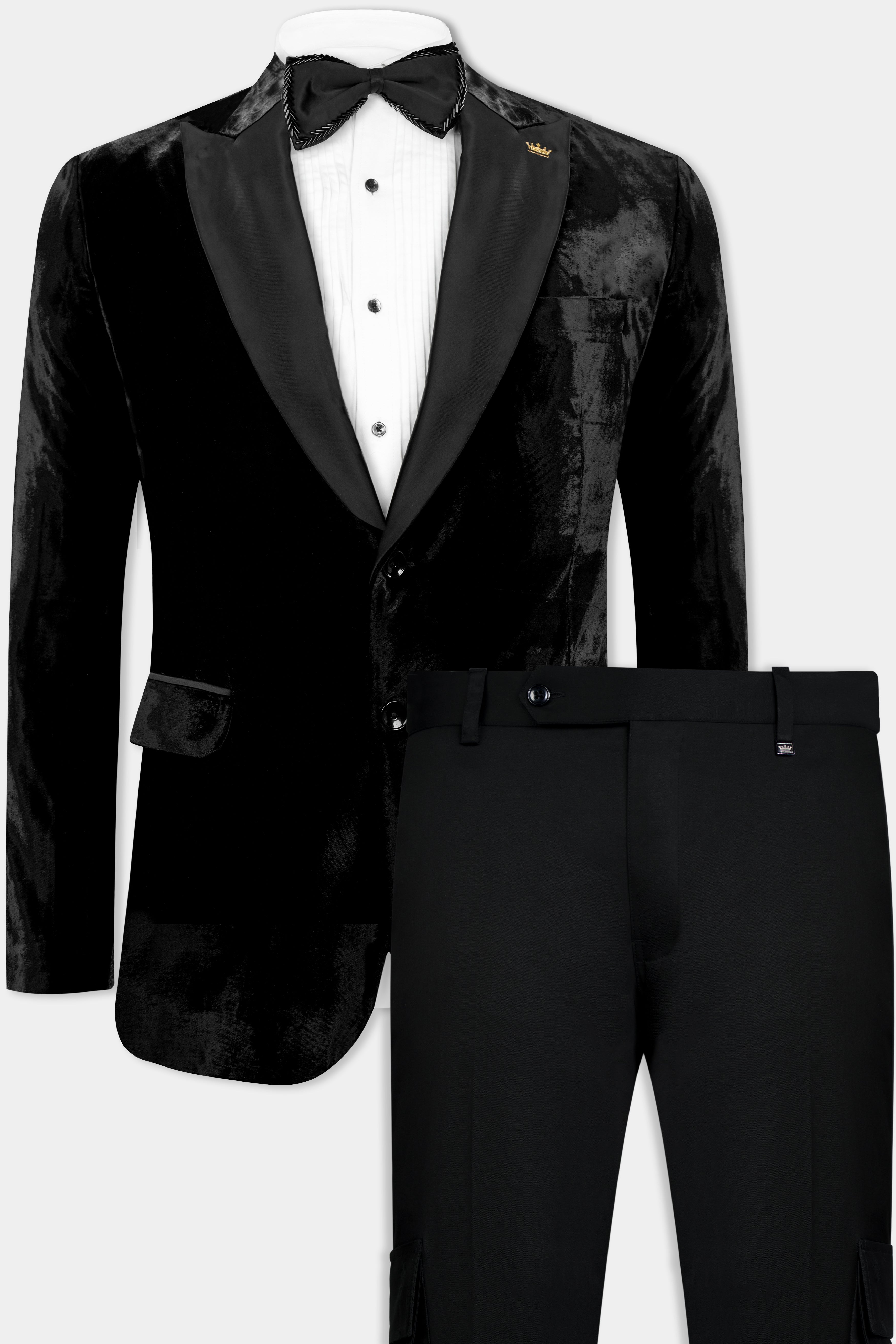 Jade Black Velvet Tuxedo Suit