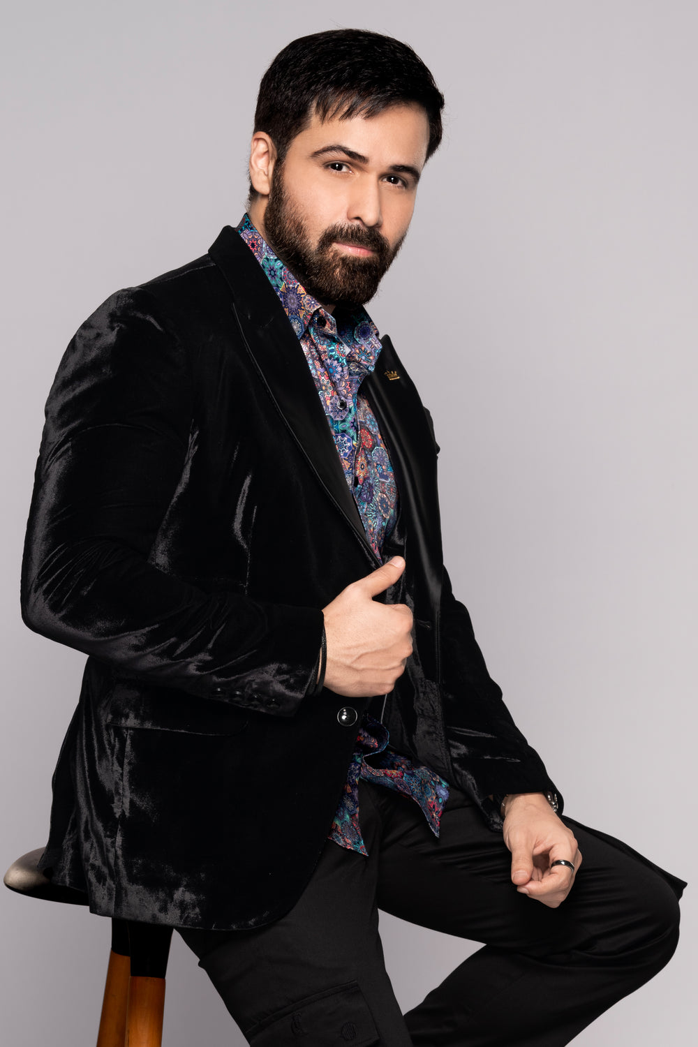 JADE BLACK VELVET TUXEDO SUIT