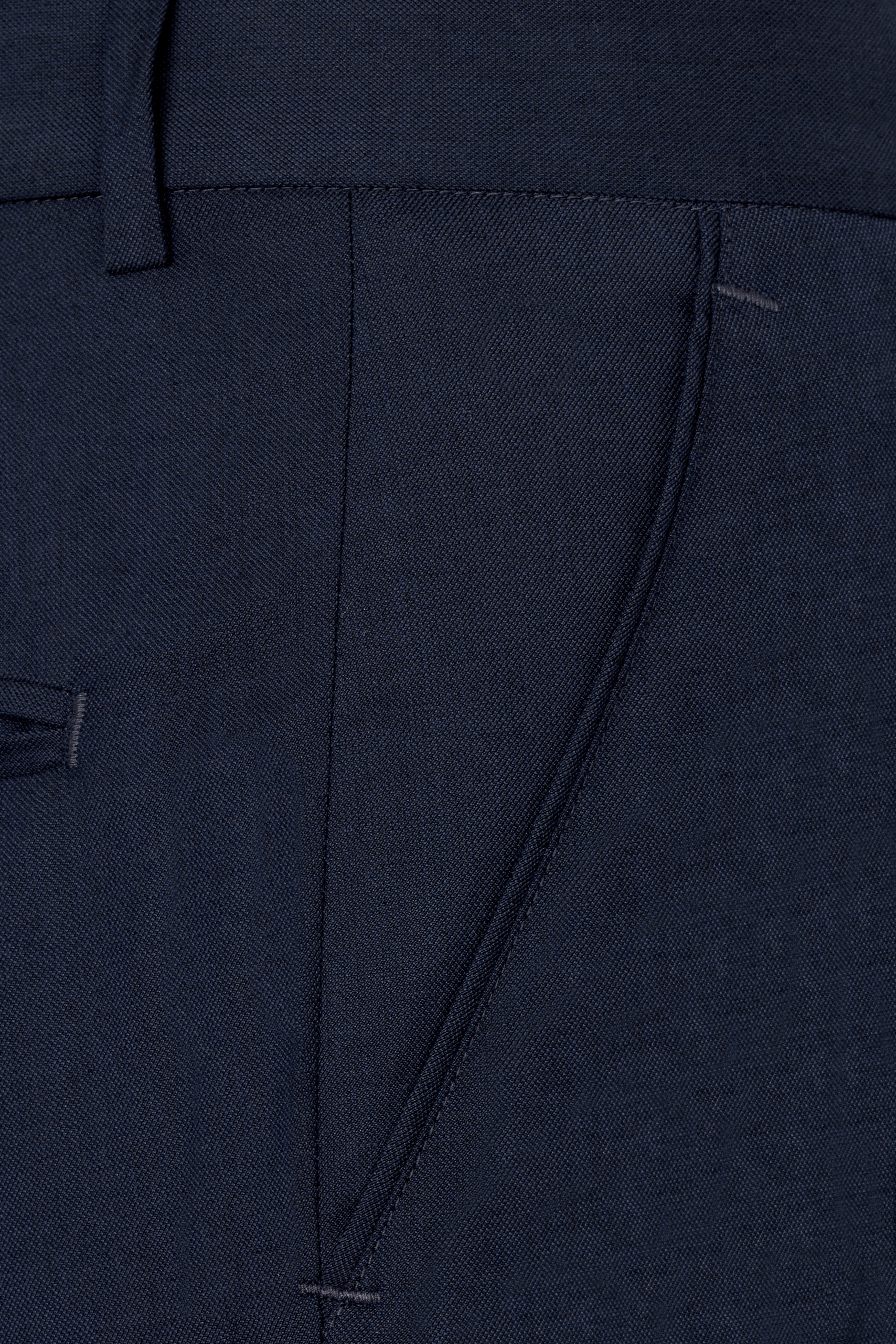 Cinder Blue Wool Rich Cross Placket Bandhgala Suit