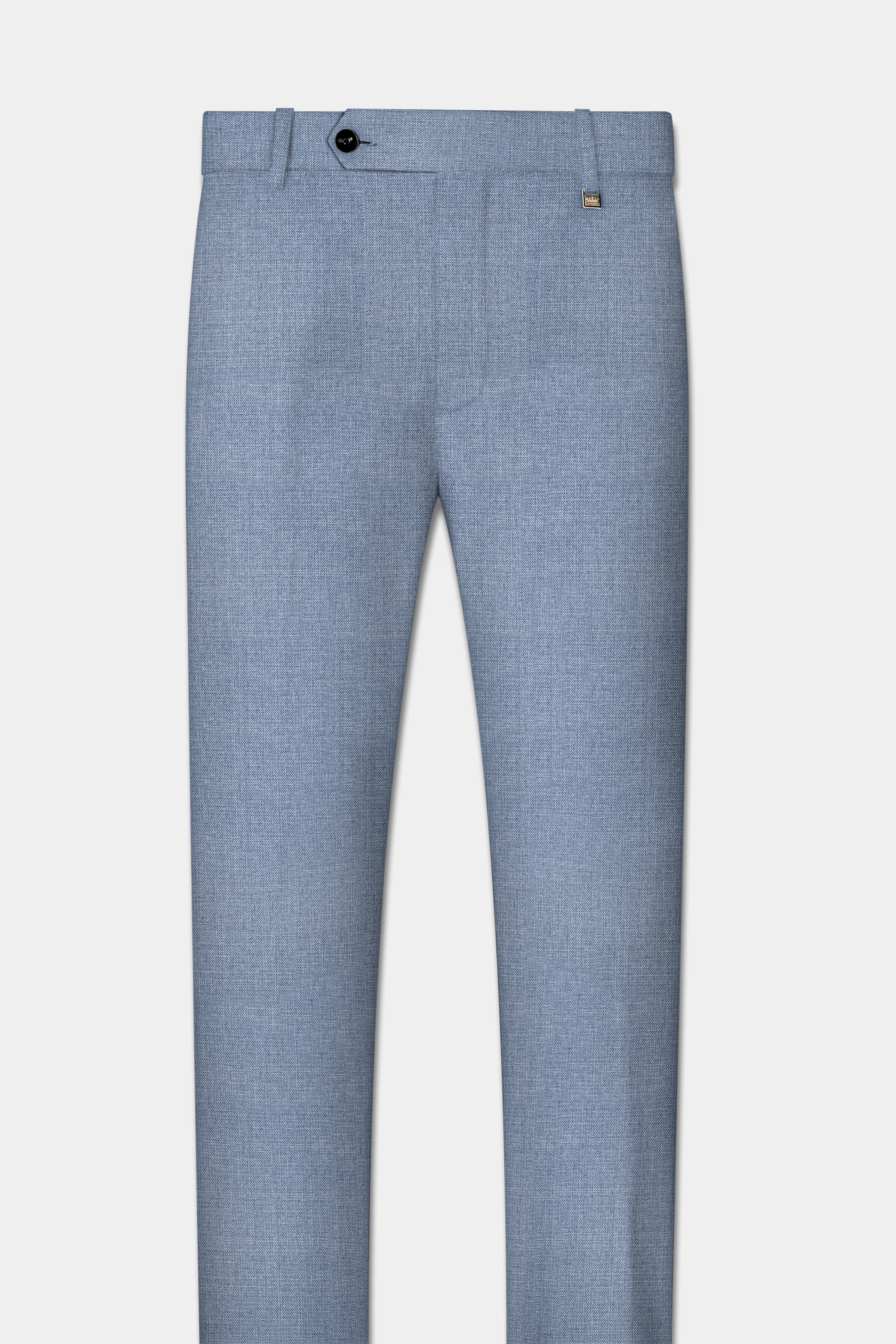 Bluish Wool Rich Single Breasted Suit