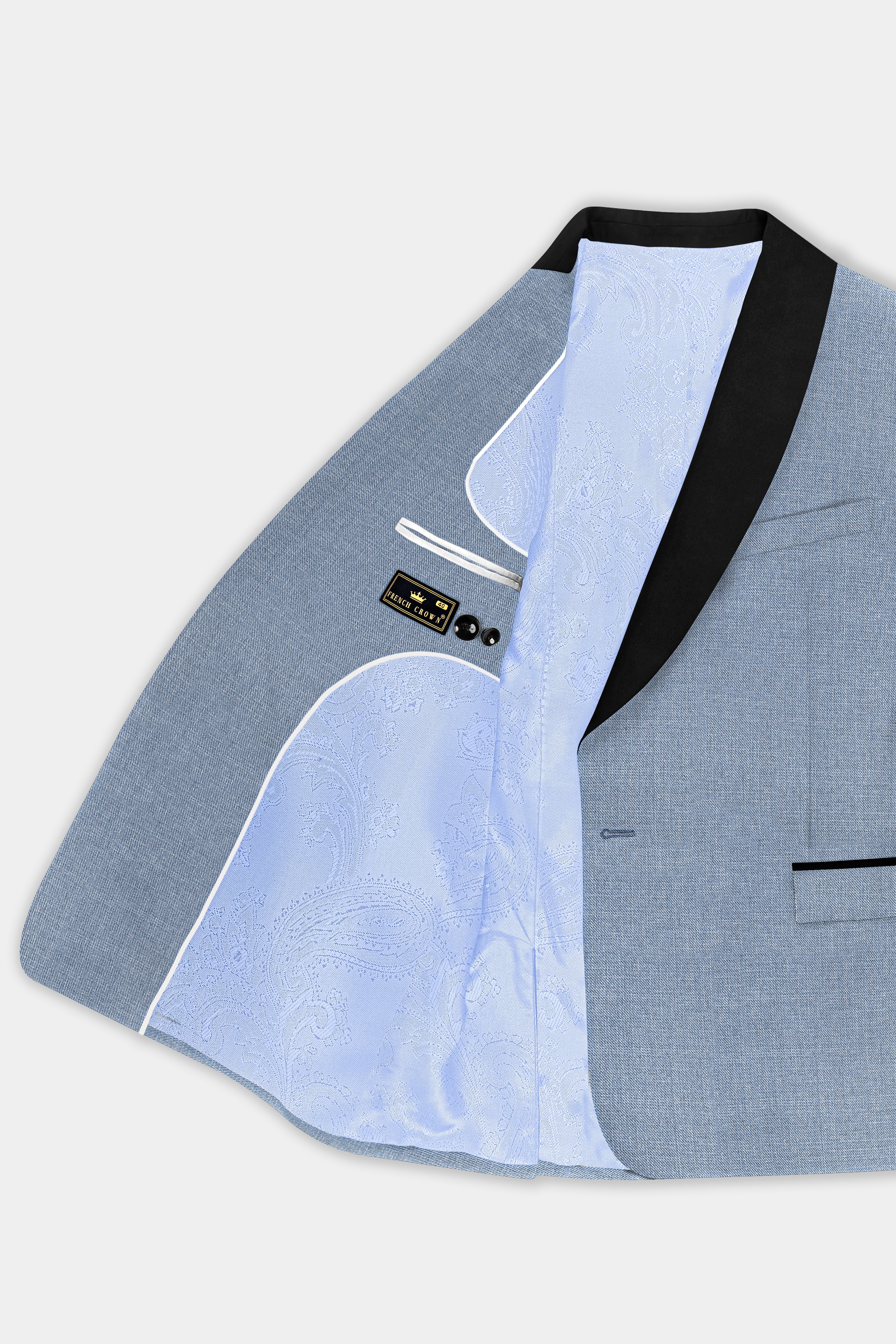Bluish Wool Rich Tuxedo Suit