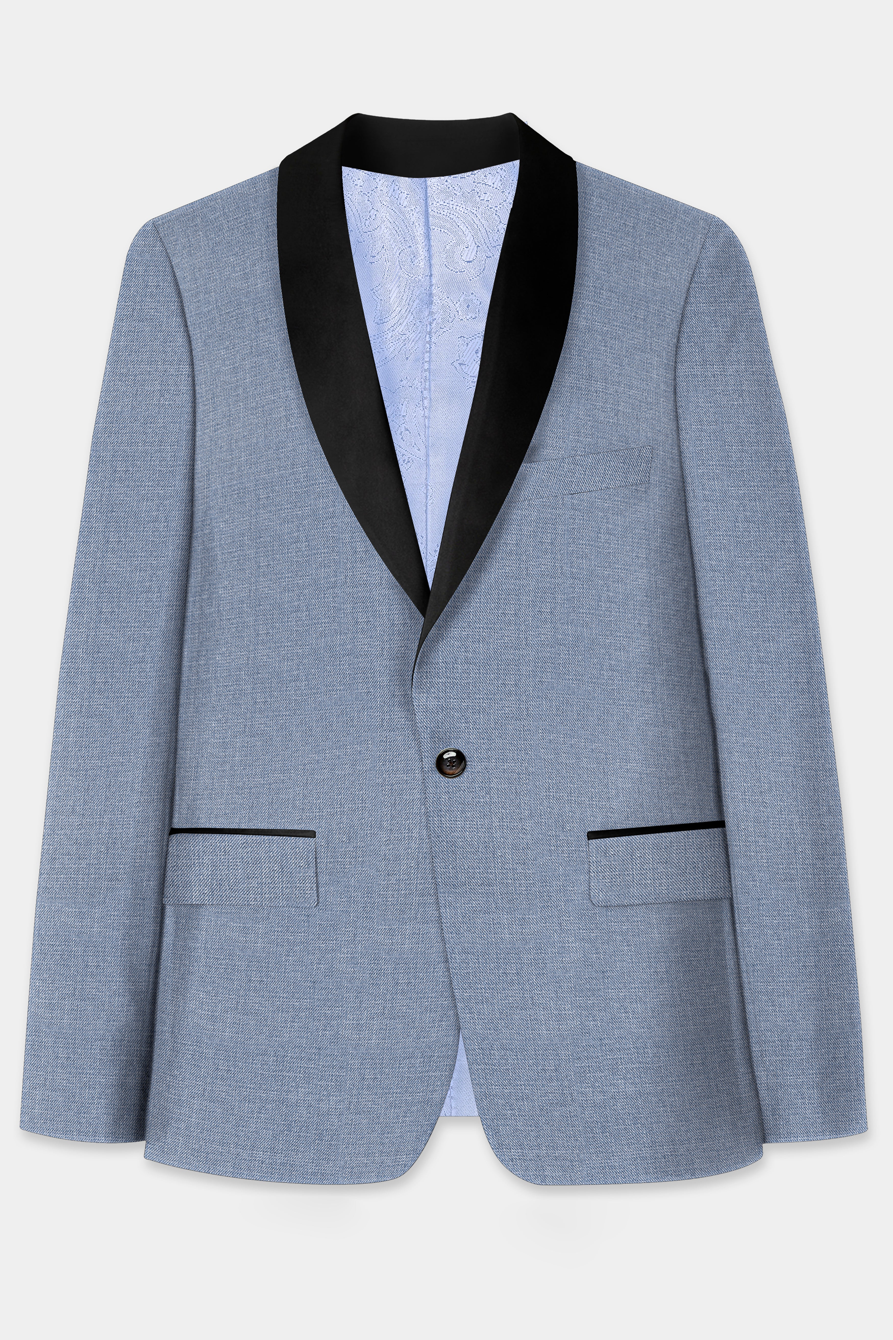Bluish Wool Rich Tuxedo Suit