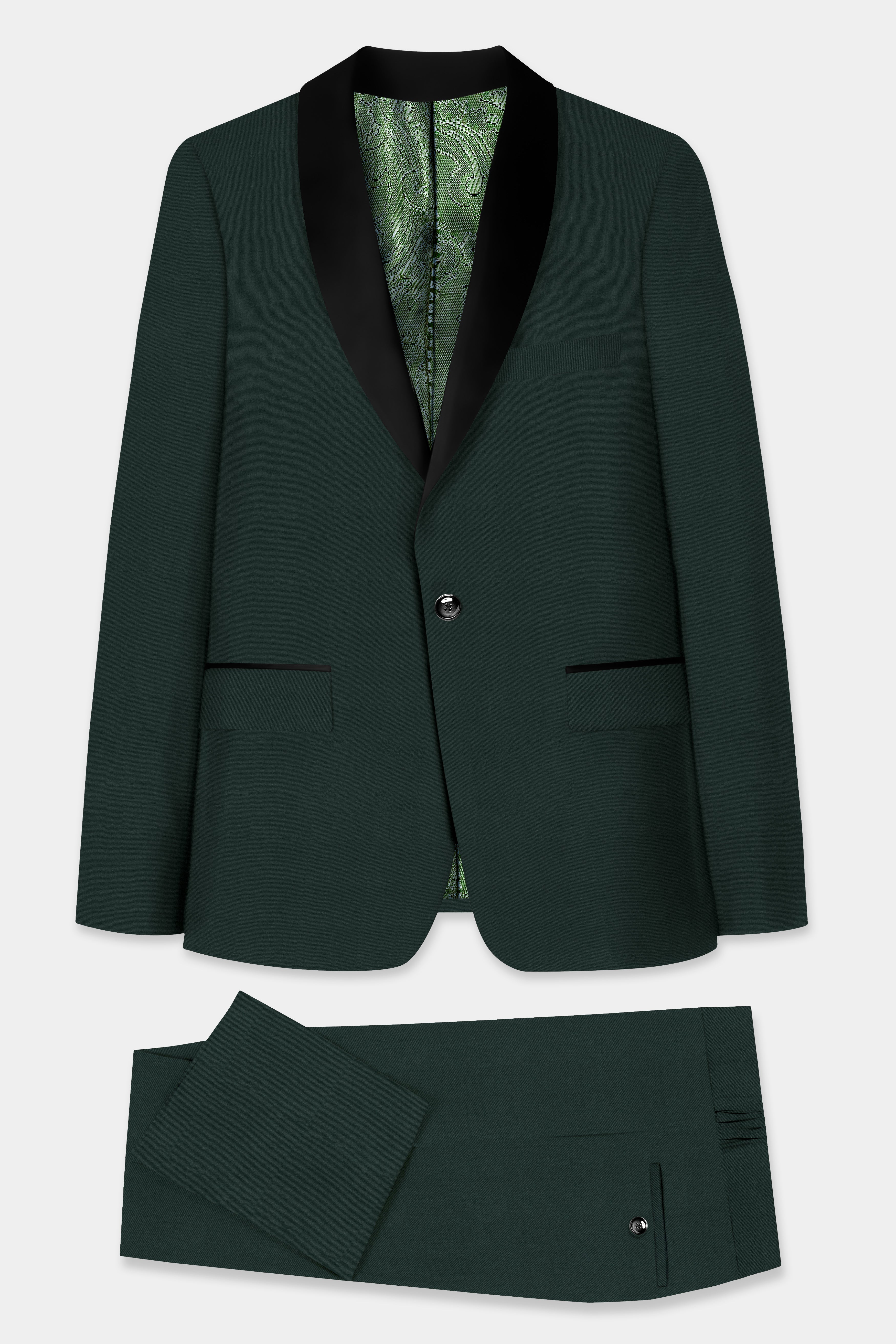 Celtic Green Wool Rich Tuxedo Suit